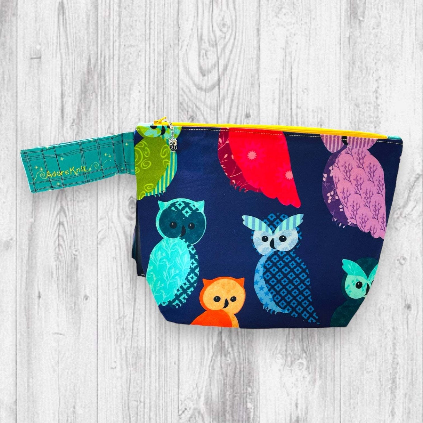 Hootiful Owl Project Bag -One of a Kind- - AdoreKnit