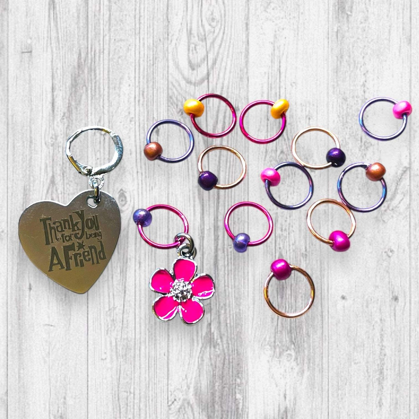 Thank You For Being A Colorful Friend Progress and Stitch Markers