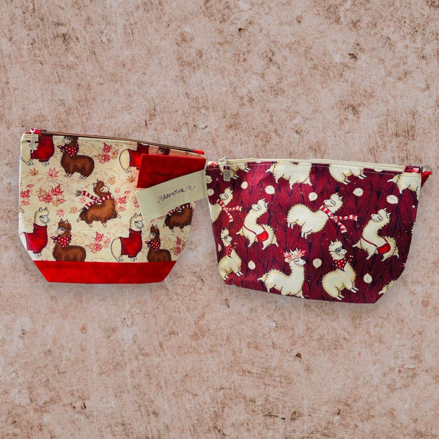 Alpacas with Handbags Project Bag - AdoreKnit