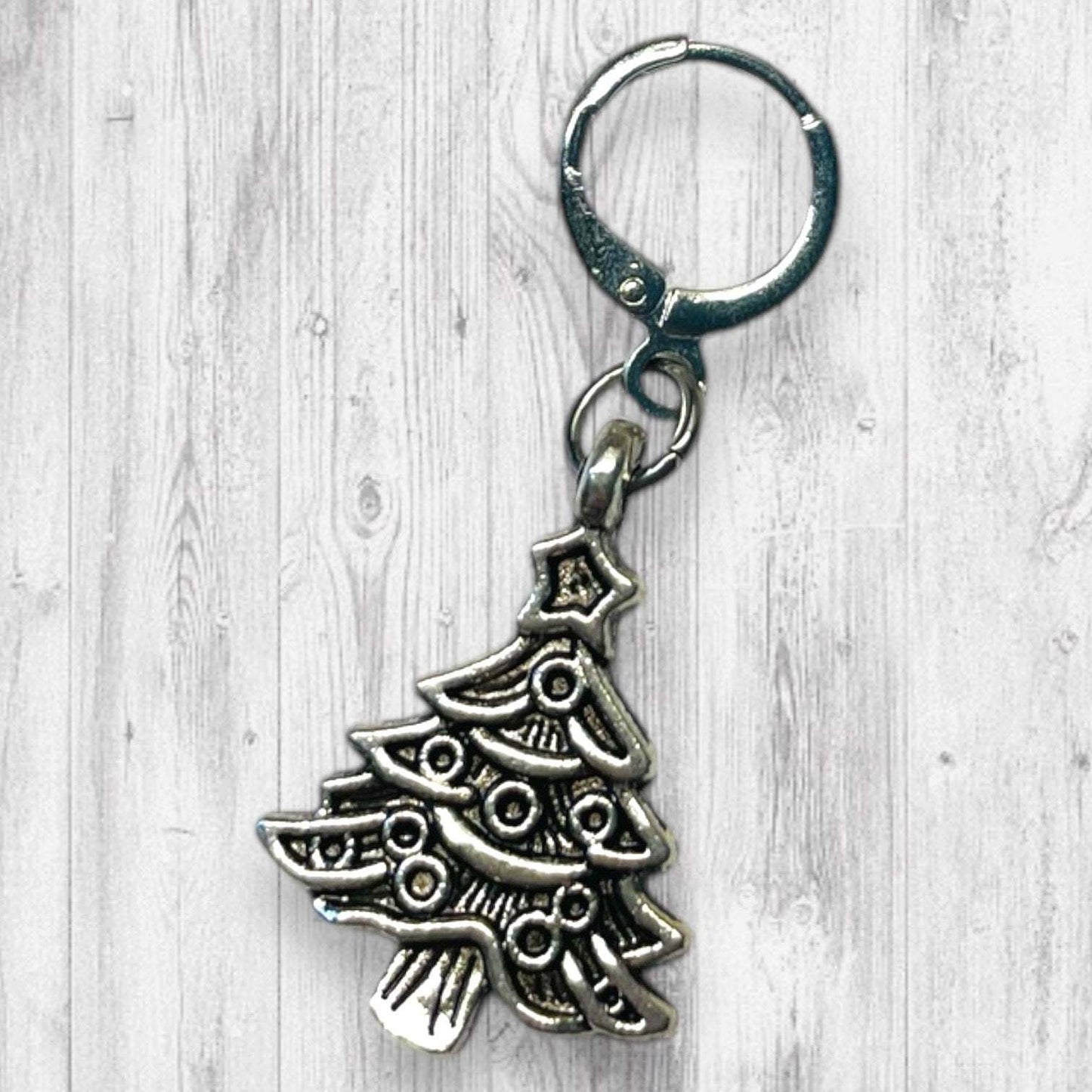 Ugly Christmas Tree Sweater Progress and Stitch Markers