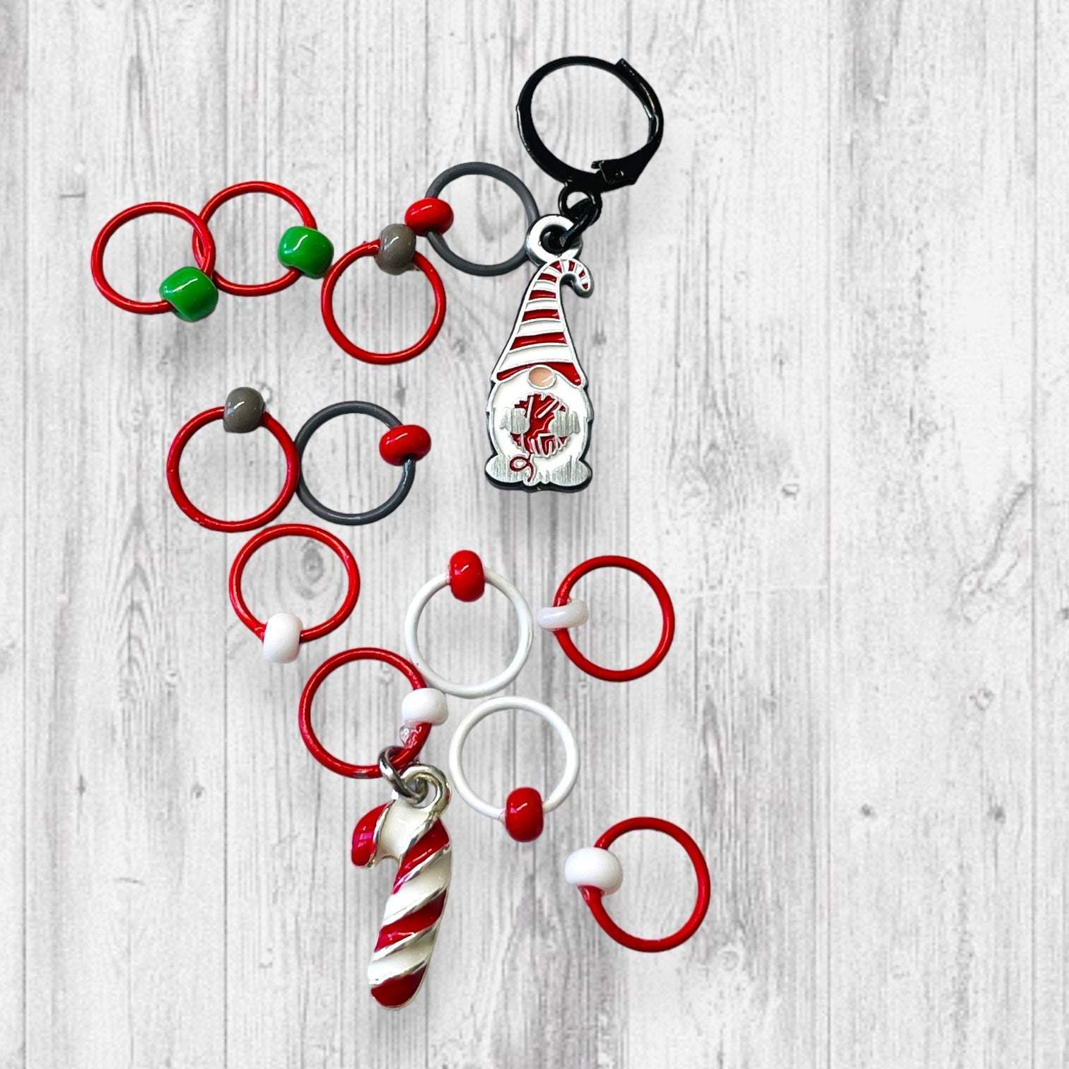 Peppermint Gnome Progress and Stitch Markers too - AdoreKnit