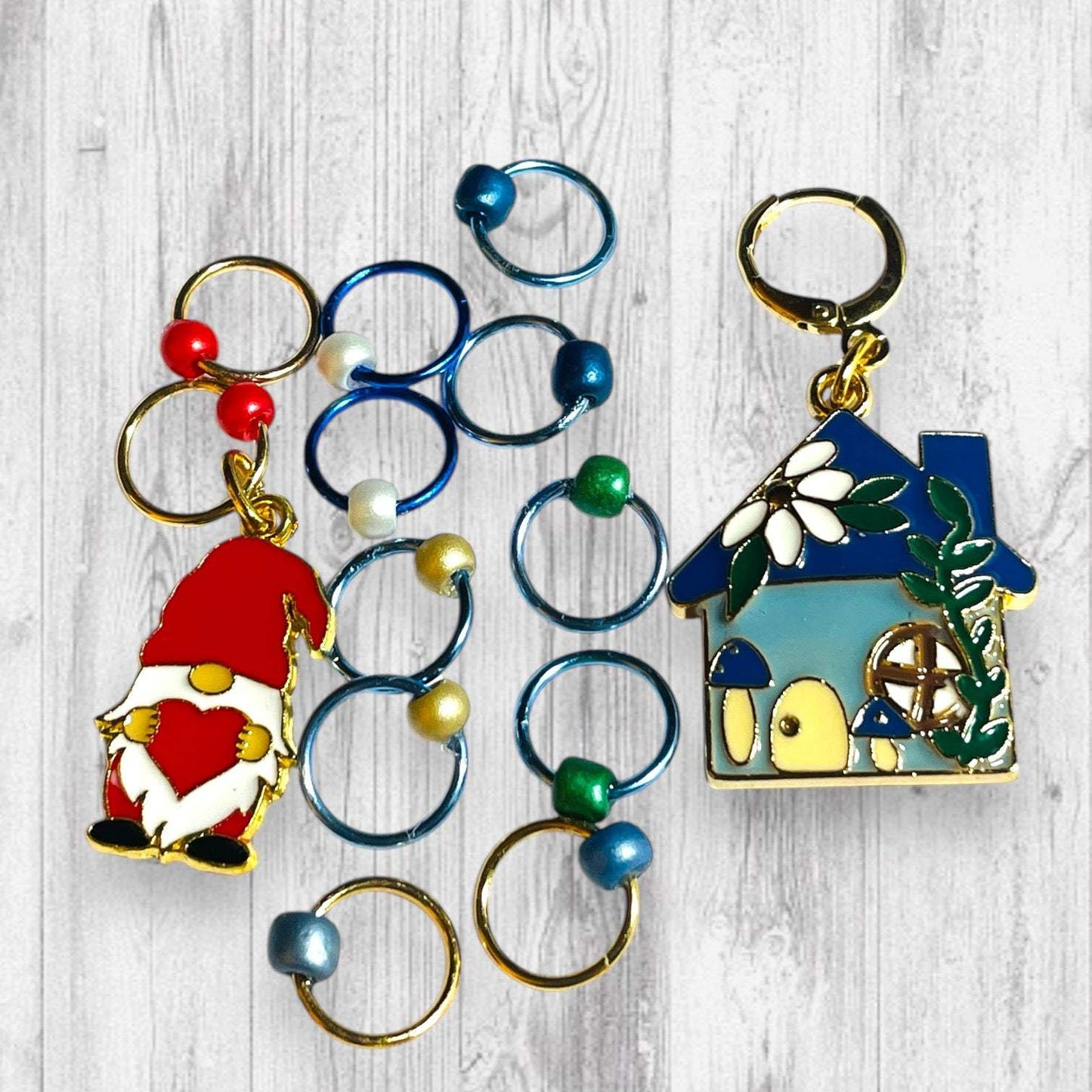 Love this Gnome Home Progress and Stitch Markers