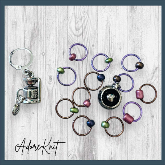 Perky Potion Bean Machine Progress and Stitch Markers