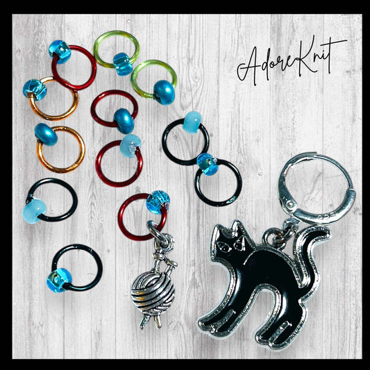 Cat-tastrophe in Every Stitch Progress & Stitch Markers