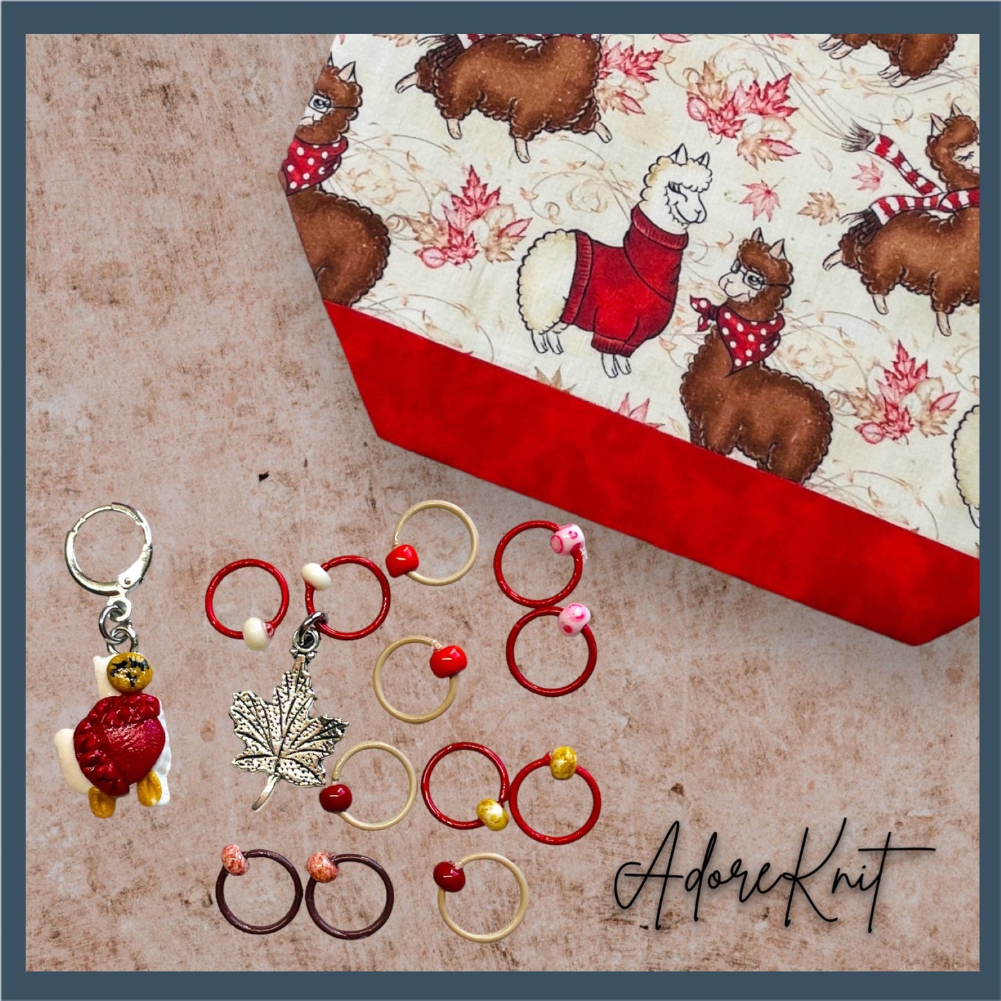 Alpacas in Scarves or Sweaters Progress and Stitch Markers - AdoreKnit