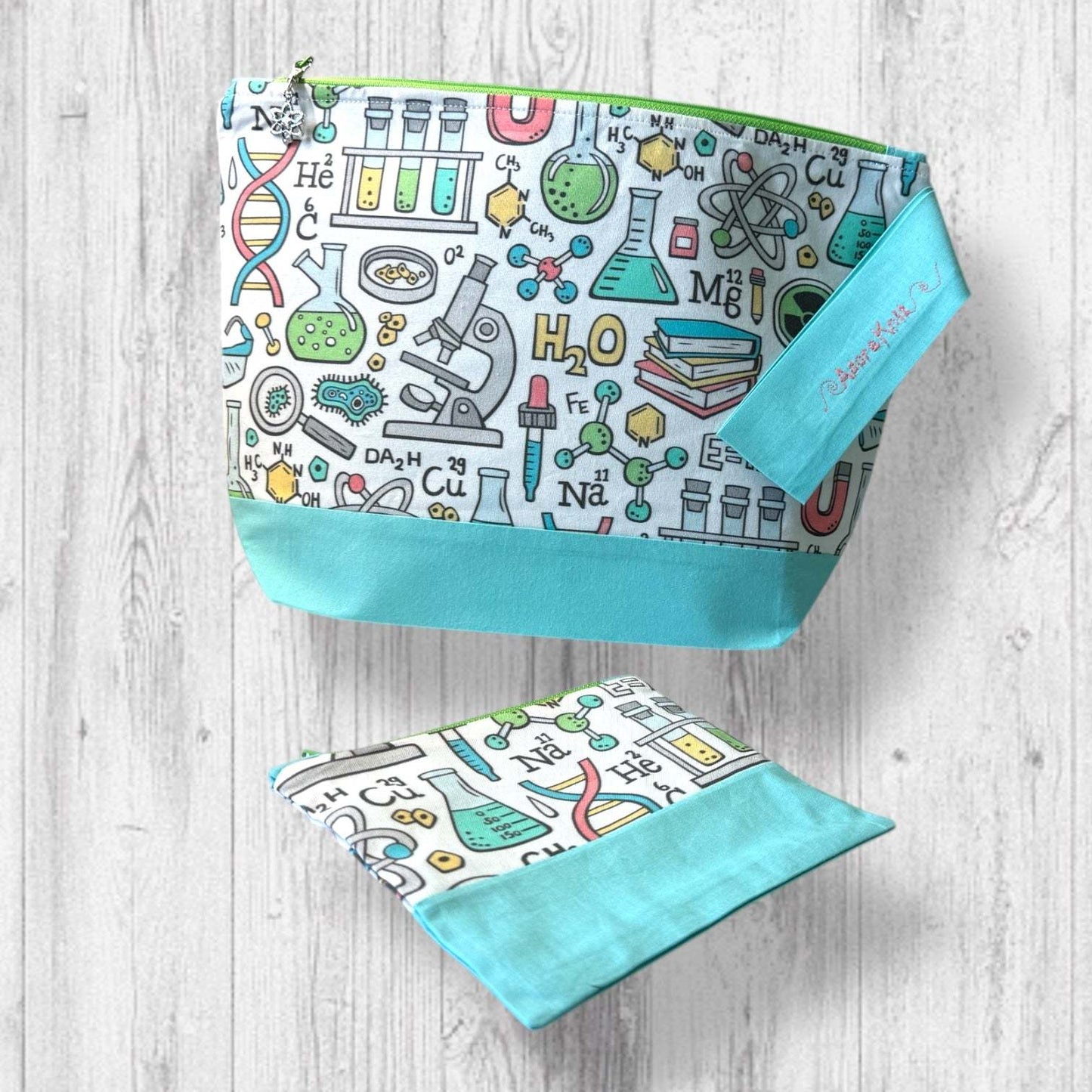 Microscopes Always Win Arguments Project Bag green zipper