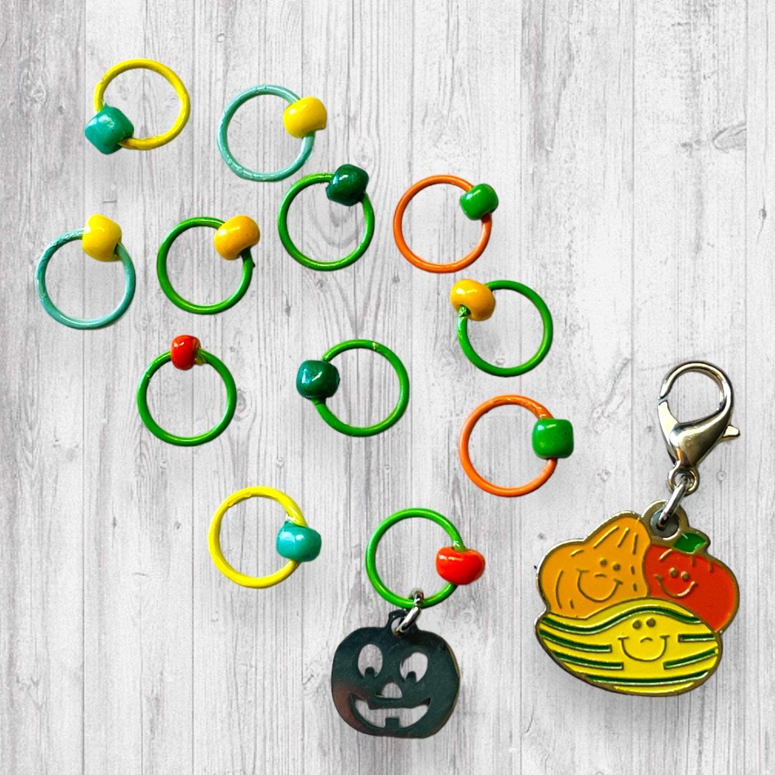 Decorative Gourd Season Progress and Stitch Markers - AdoreKnit