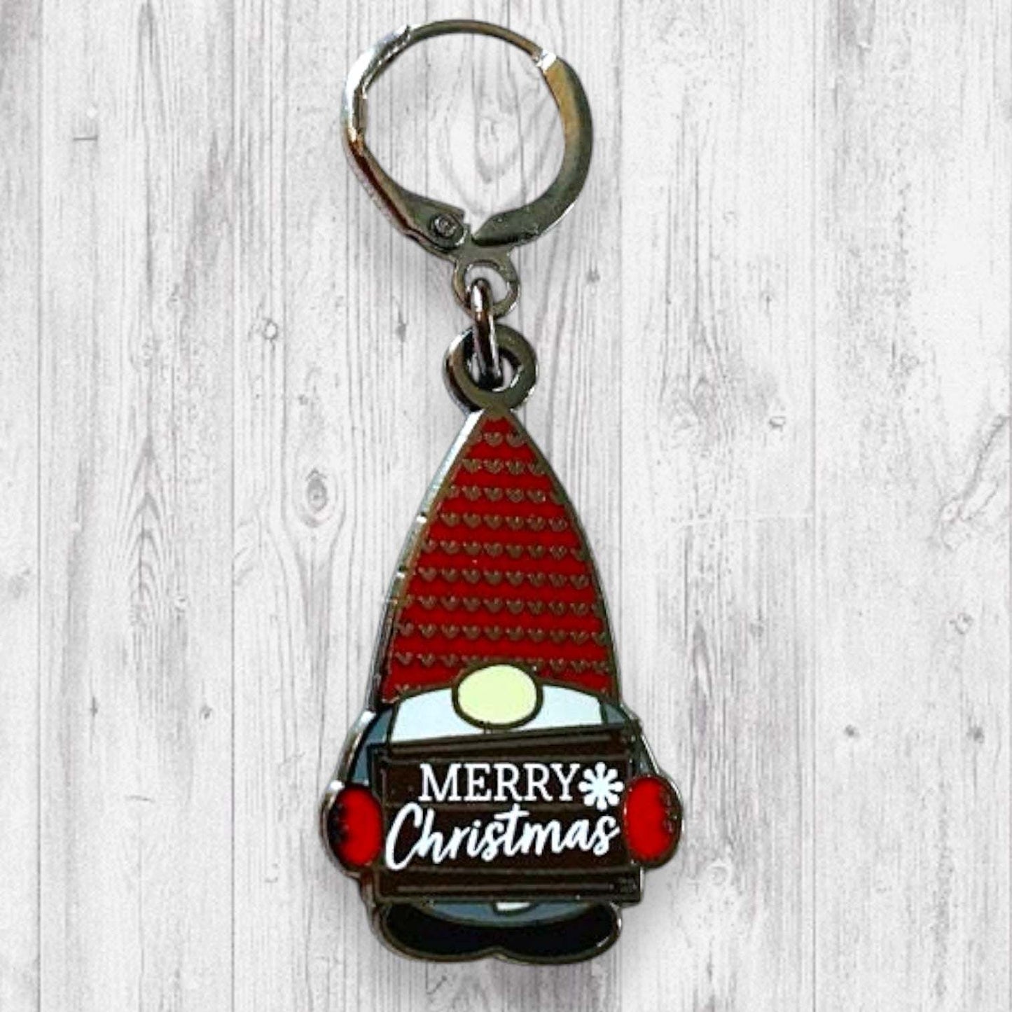 Red Merry Christmas Gnome Progress and Stitch Markers 2022 Pigskin Party