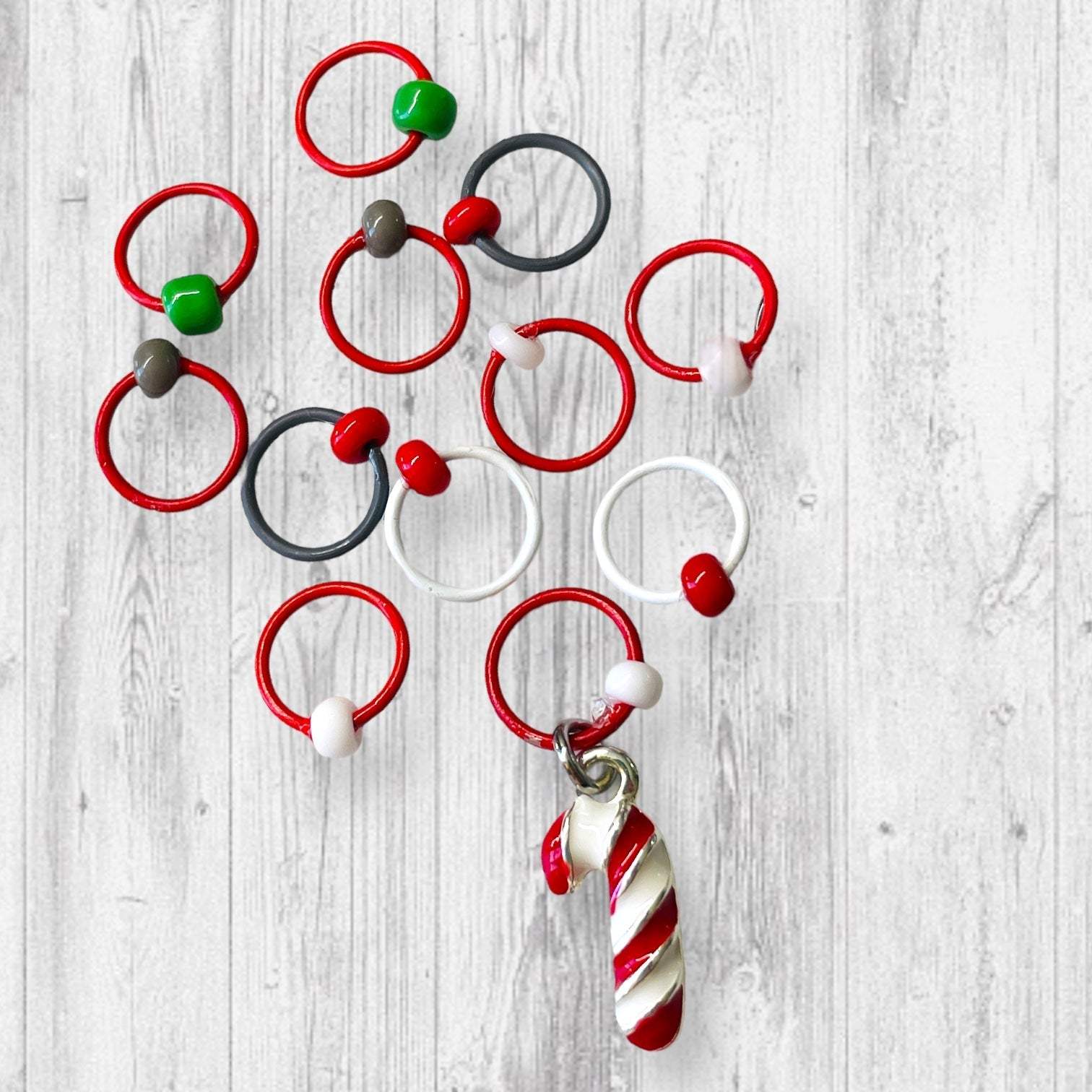 Peppermint Gnome Progress and Stitch Markers too - AdoreKnit