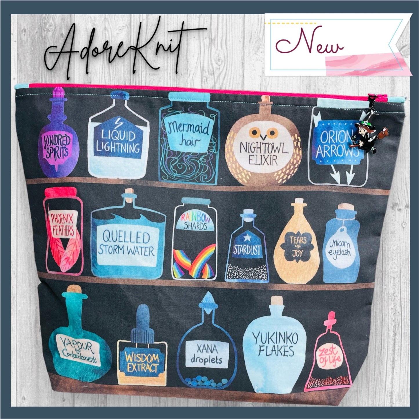The Witch's Shelf Project Bag - AdoreKnit