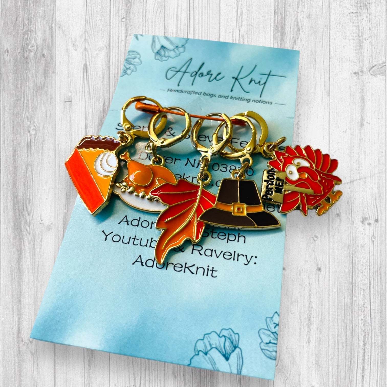 Pardon Me! Thanksgiving Progress Marker Set Pumpkin Pie - AdoreKnit