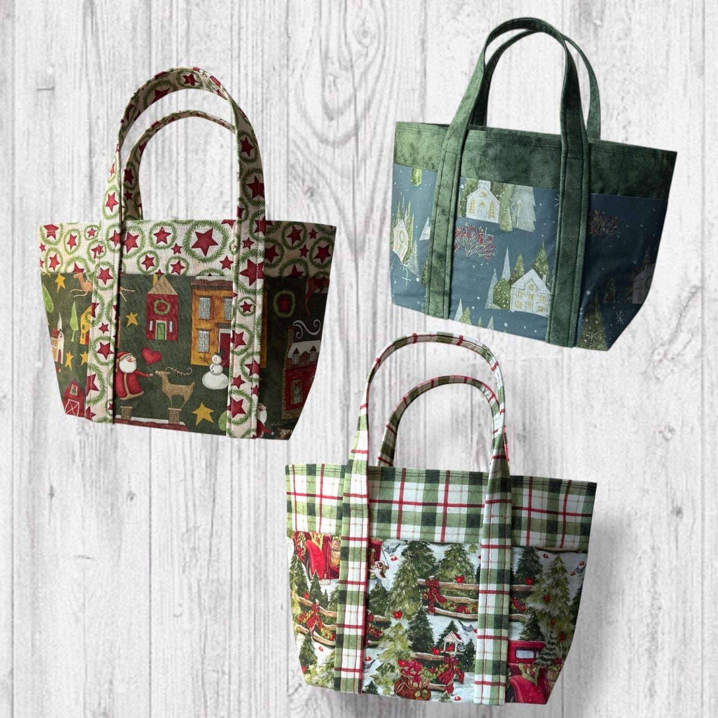 Cozy Pine Village Project Bag