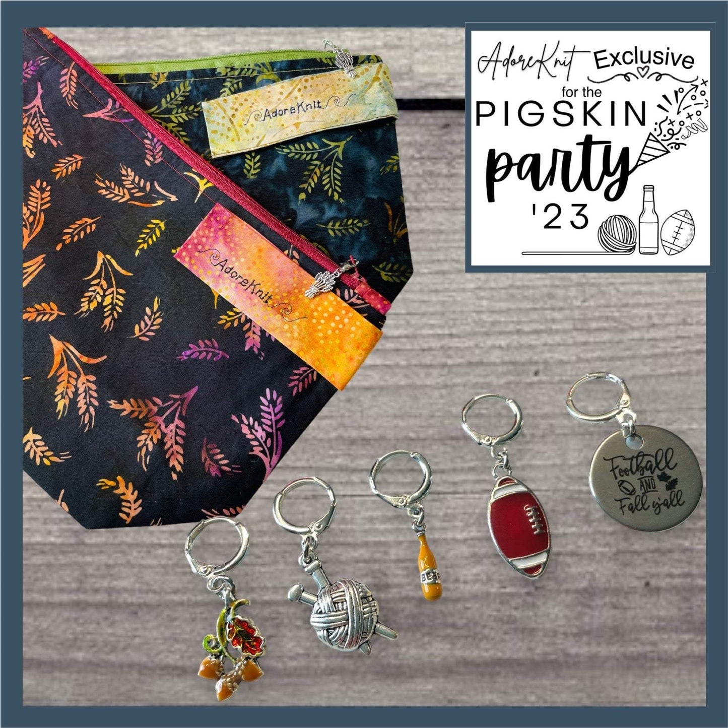 2023 Pigskin Party Logo Progress Marker Set - AdoreKnit