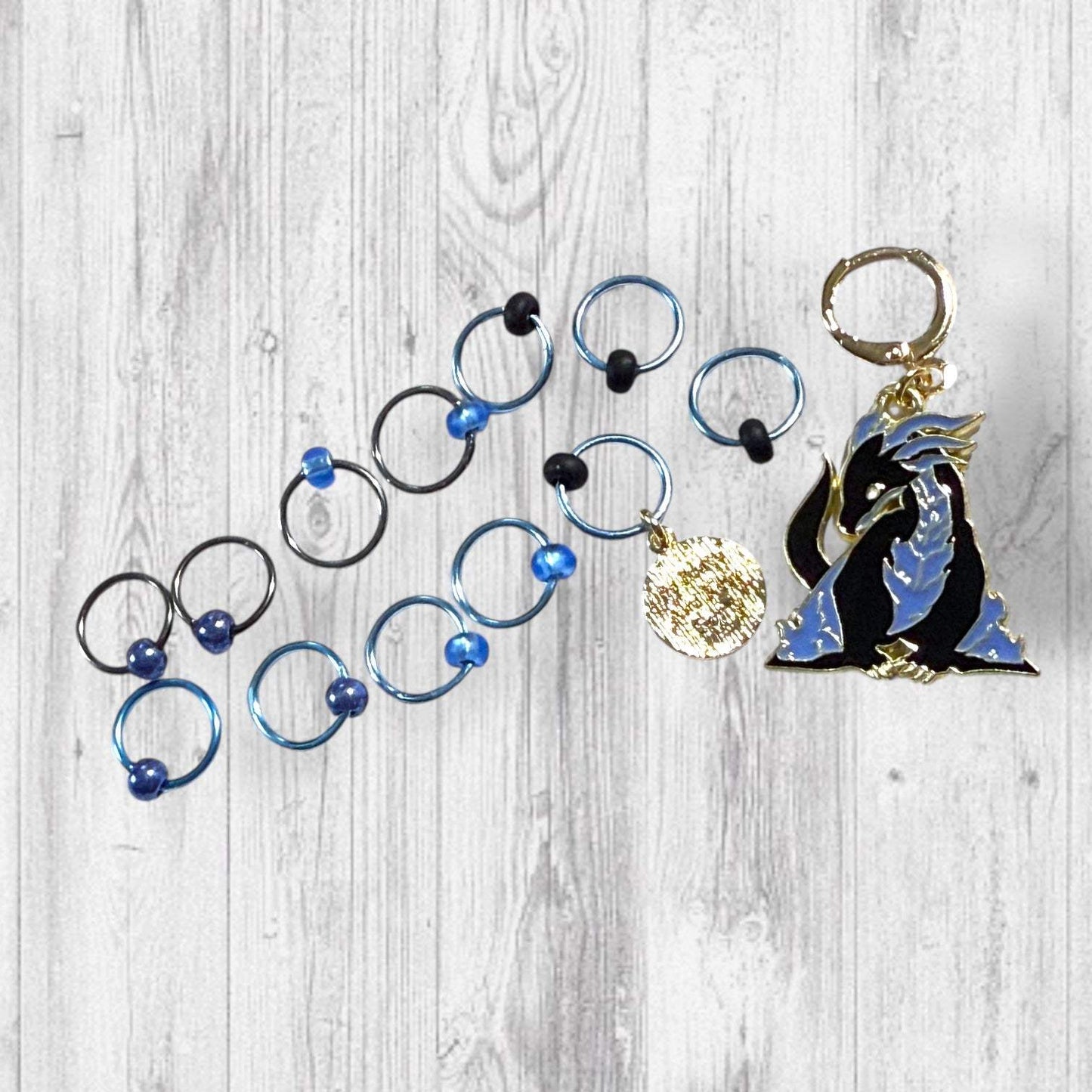 Be Brave Dragon Progress and Stitch Markers