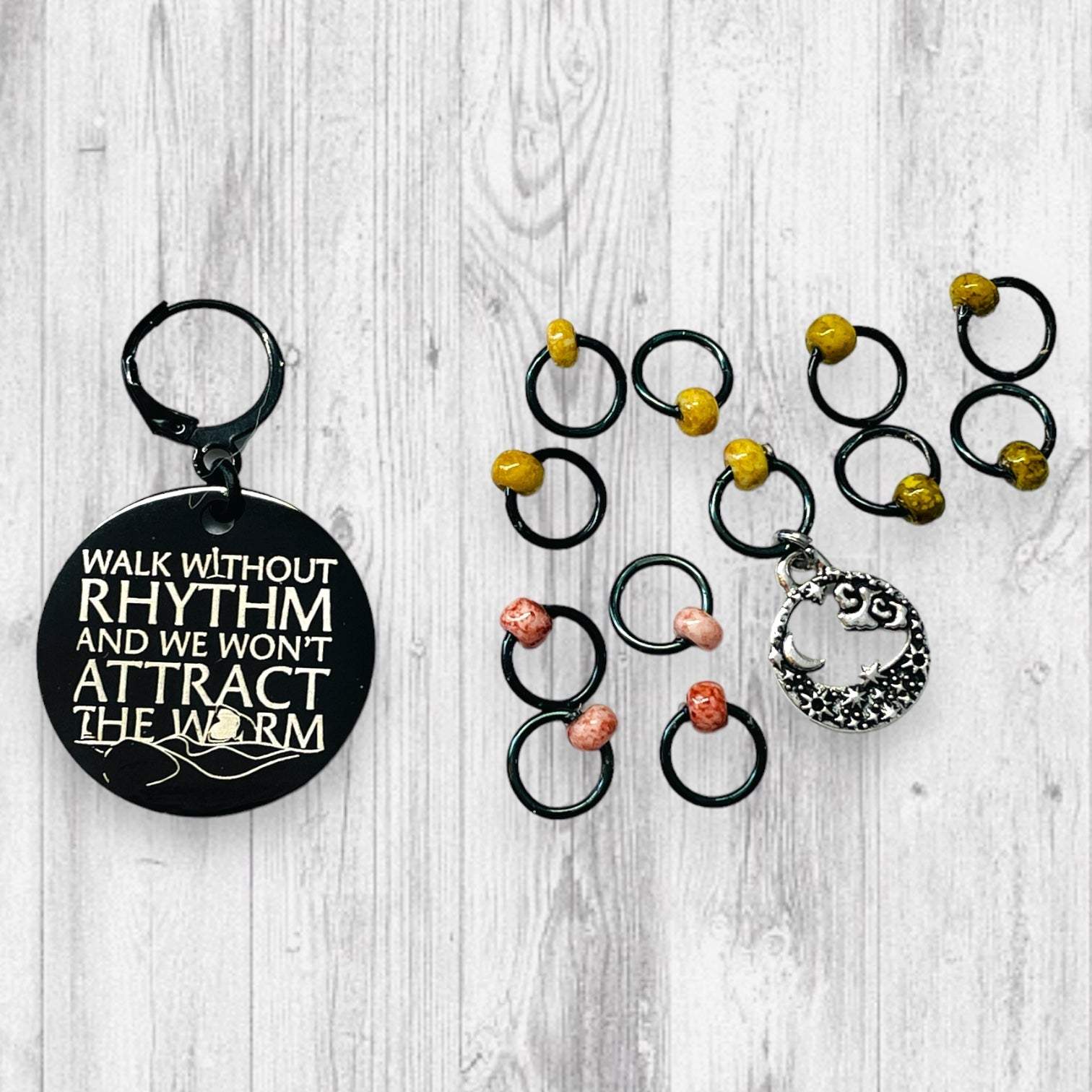 Walk Without Rhythm Progress and Stitch Markers - AdoreKnit