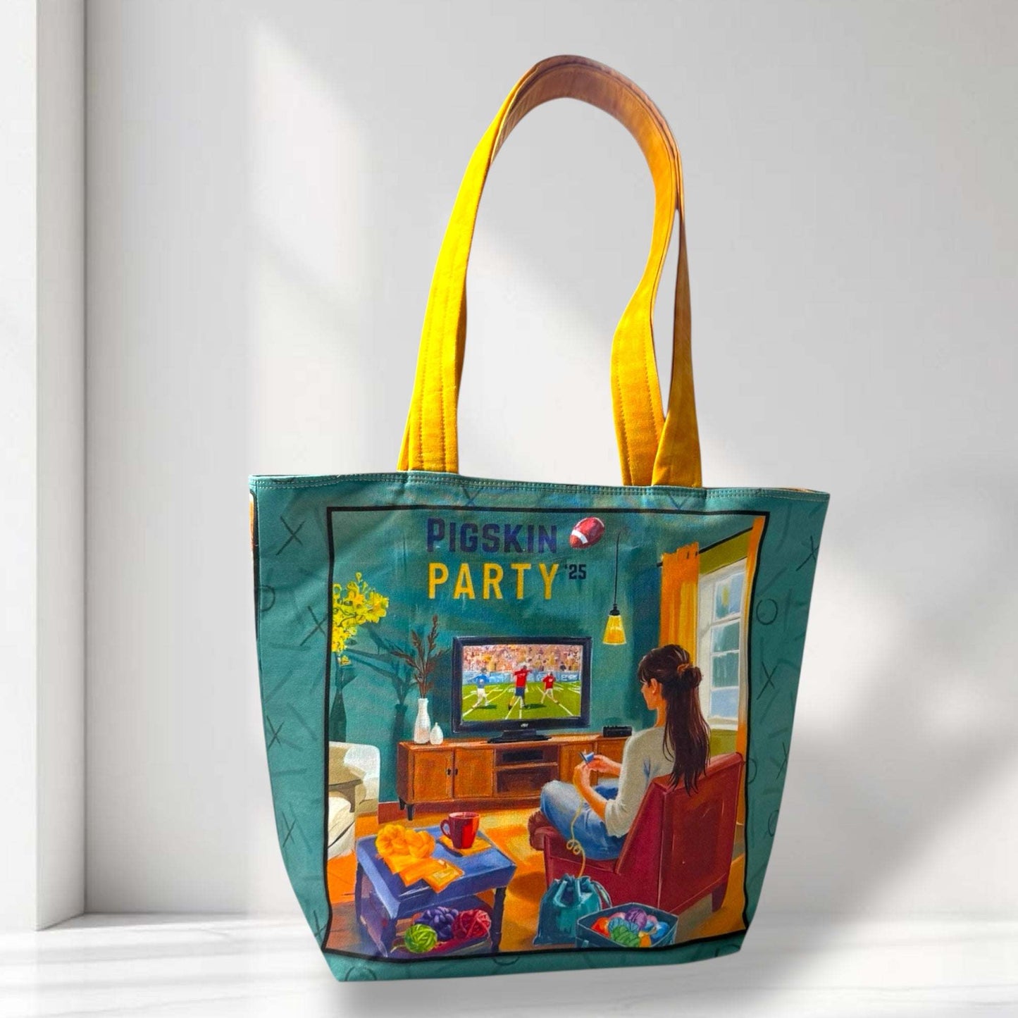 PREORDER AdoreKnit 2025 Exclusive Pigskin Party Project Tote Bag