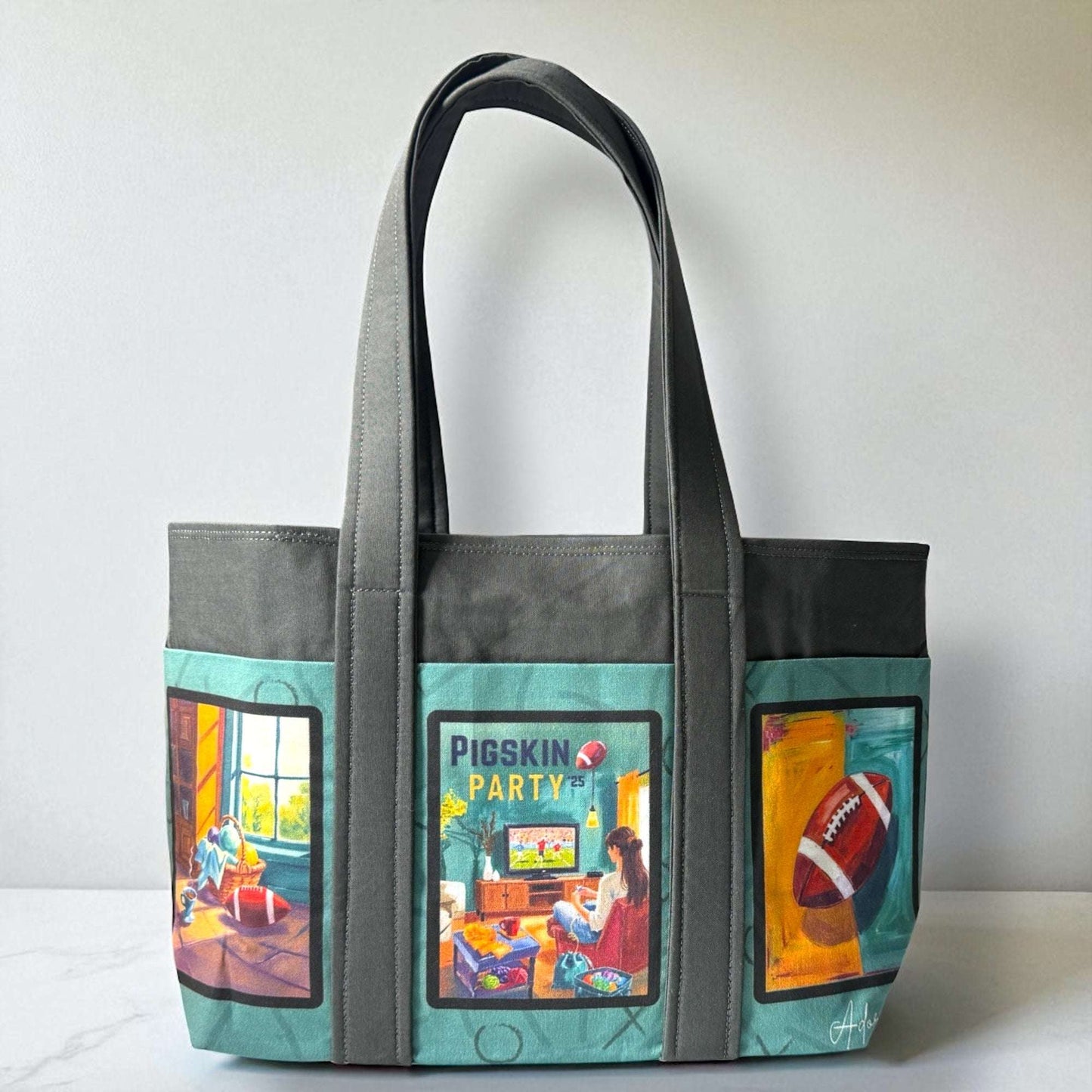 PREORDER AdoreKnit 2025 Exclusive Pigskin Party Project Tote Bag
