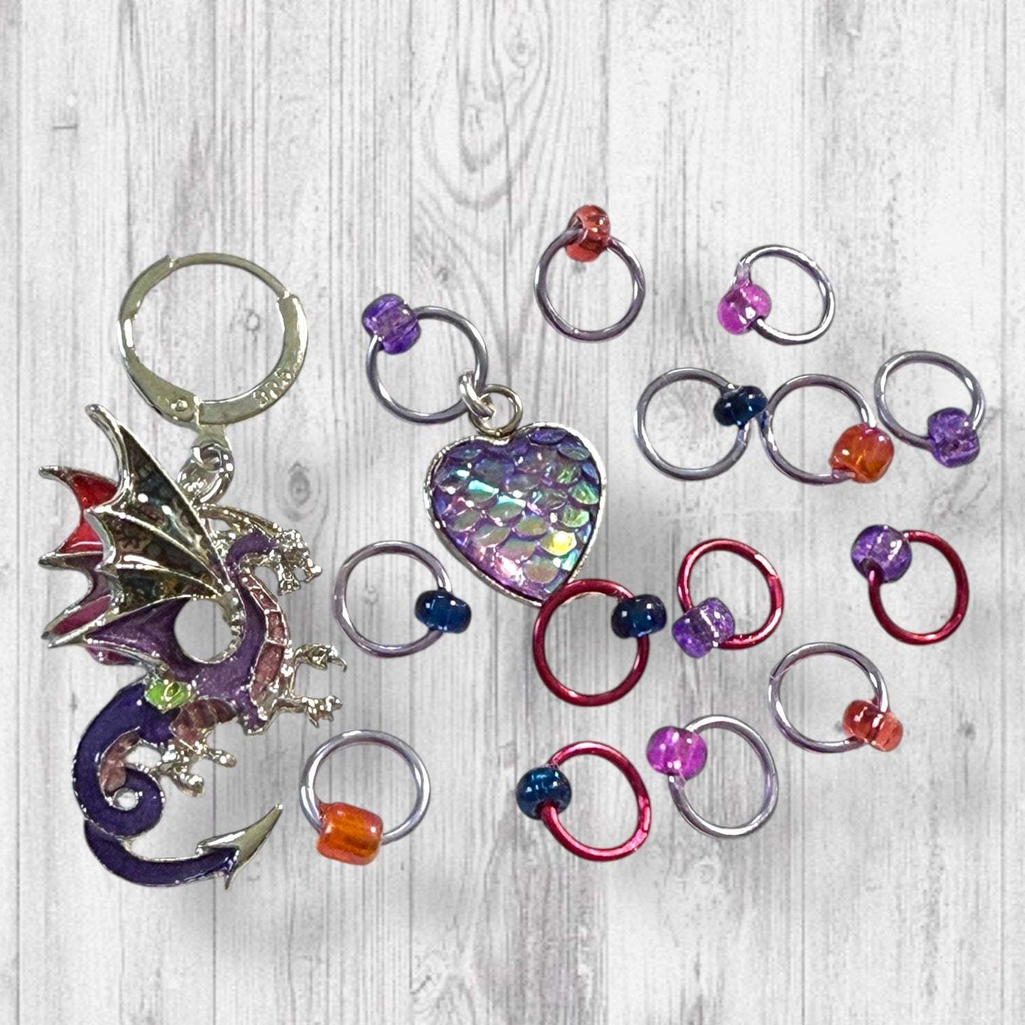 You Don't Have To Believe In Dragons Progress and Stitch Markers