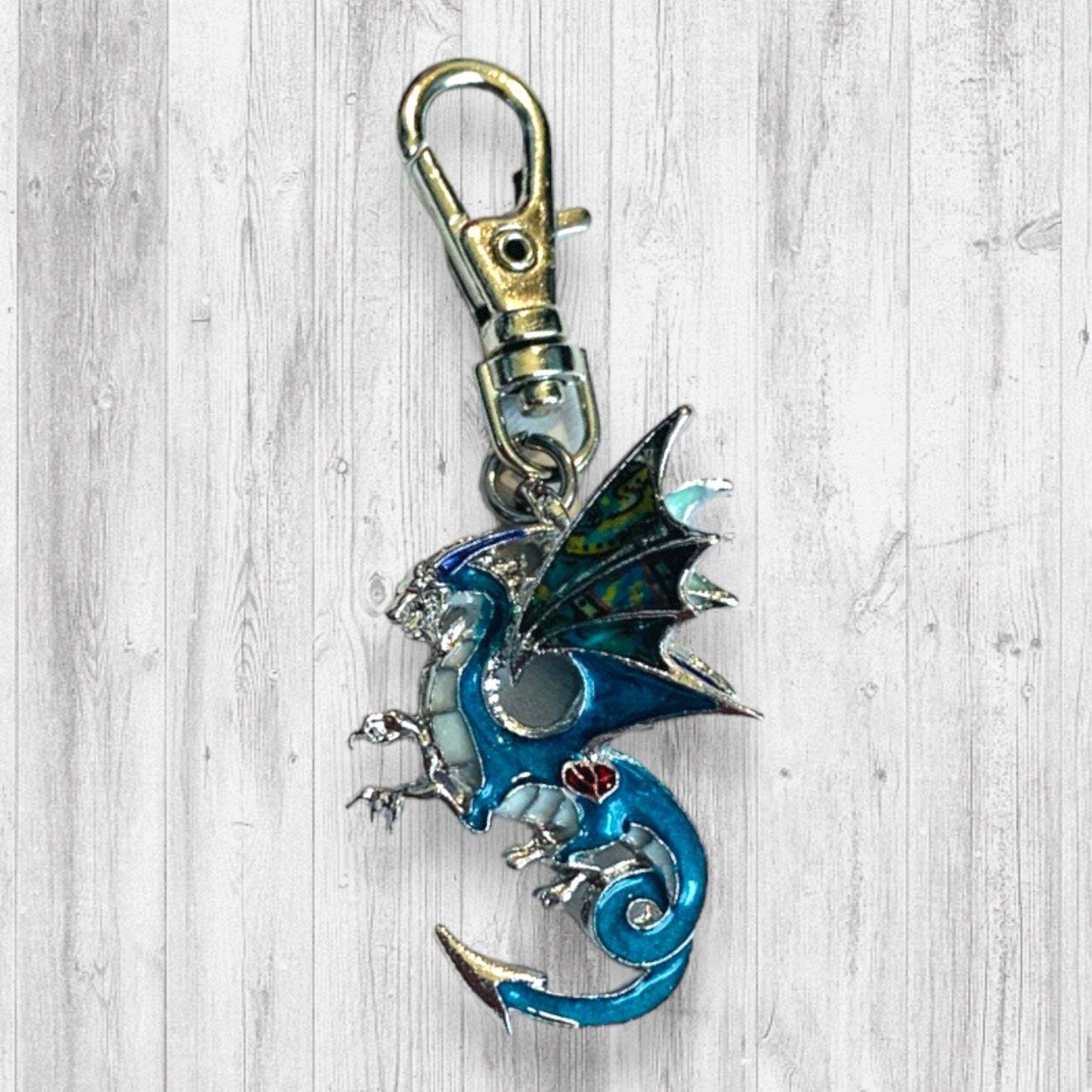 Dragons Exist Progress and Stitch Markers blue