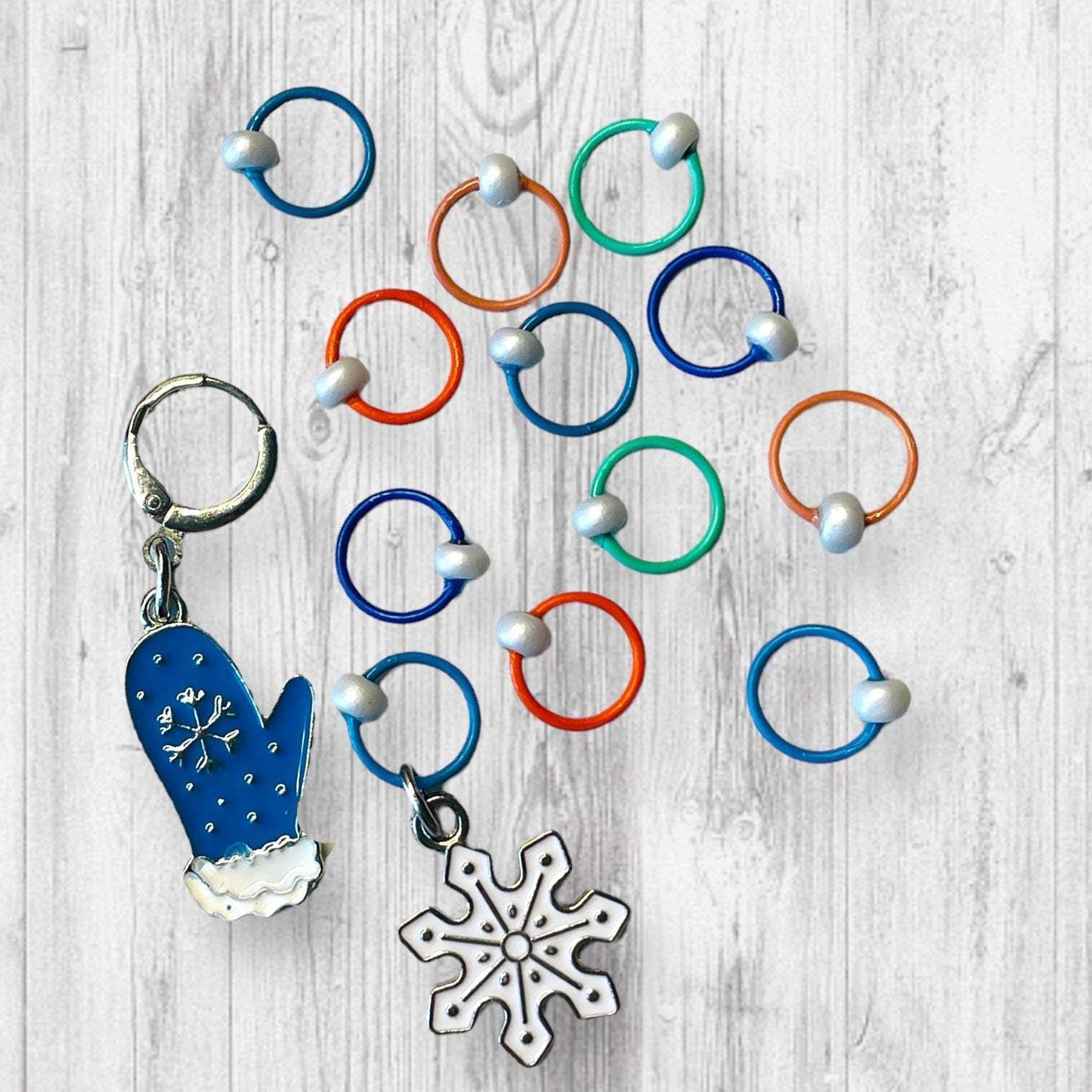 Time for some Mitten Knittin' (White) Progress and Stitch MarkersAdoreKnitTime for some Mitten Knittin' Progress and Stitch Markers are here to help with your accessory knitting!  These stitch markers are great for a knitter or crocheter. Mitten Knittin' (White) Progress