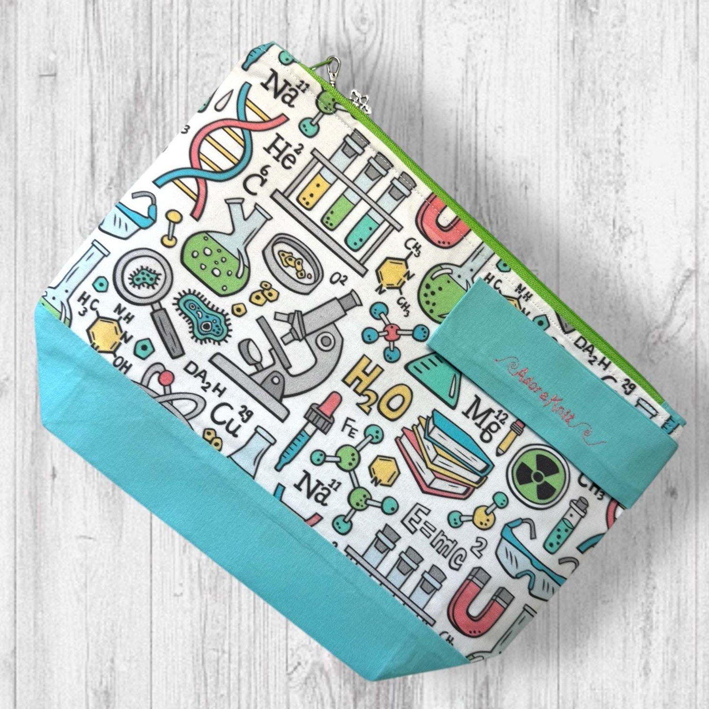 Microscopes Always Win Arguments Project Bag green zipper