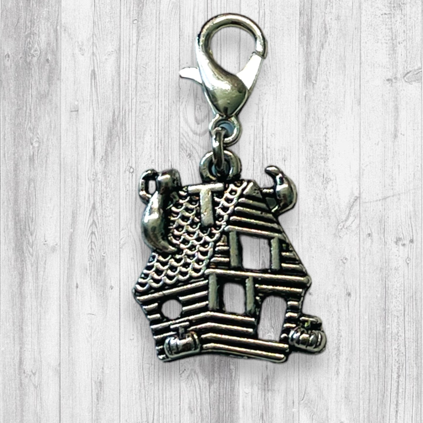 Ghostly Haunted House Progress and Stitch Markers - AdoreKnit