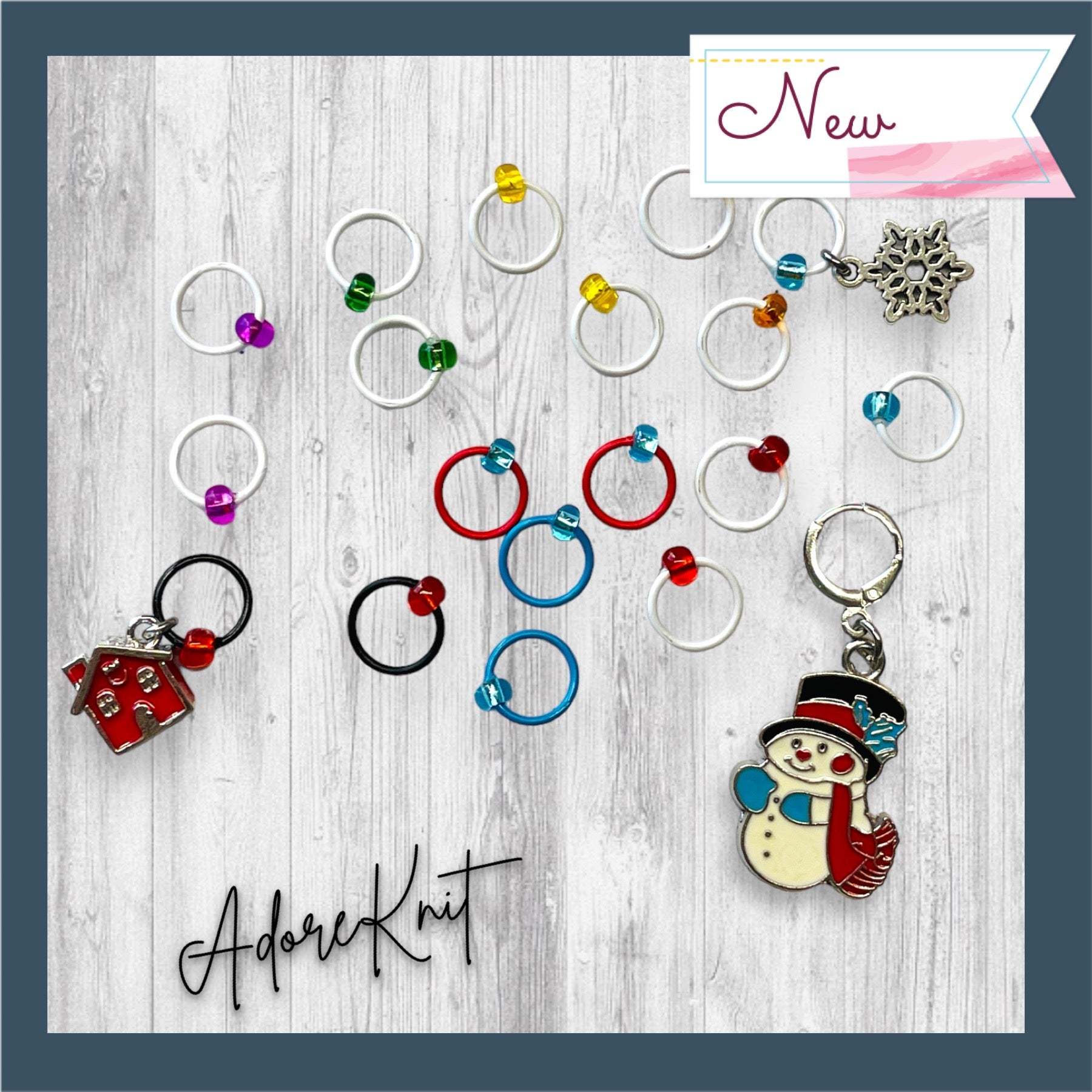 Home for the Holidays Progress and Stitch Markers - AdoreKnit