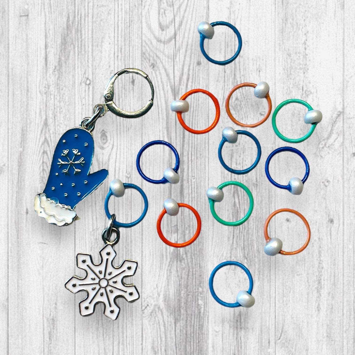 Time for some Mitten Knittin' (White) Progress and Stitch MarkersAdoreKnitTime for some Mitten Knittin' Progress and Stitch Markers are here to help with your accessory knitting!  These stitch markers are great for a knitter or crocheter. Mitten Knittin' (White) Progress