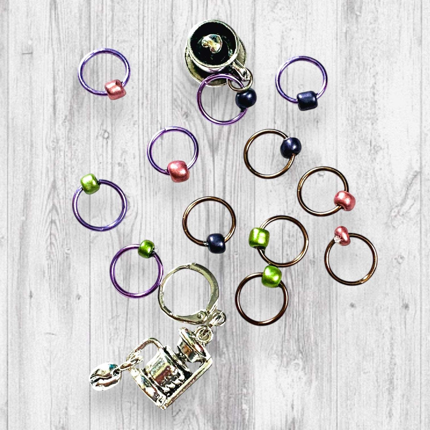 Perky Potion Bean Machine Progress and Stitch Markers