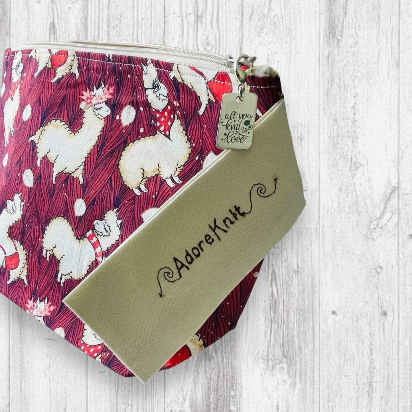 Alpacas with Handbags Project Bag - AdoreKnit