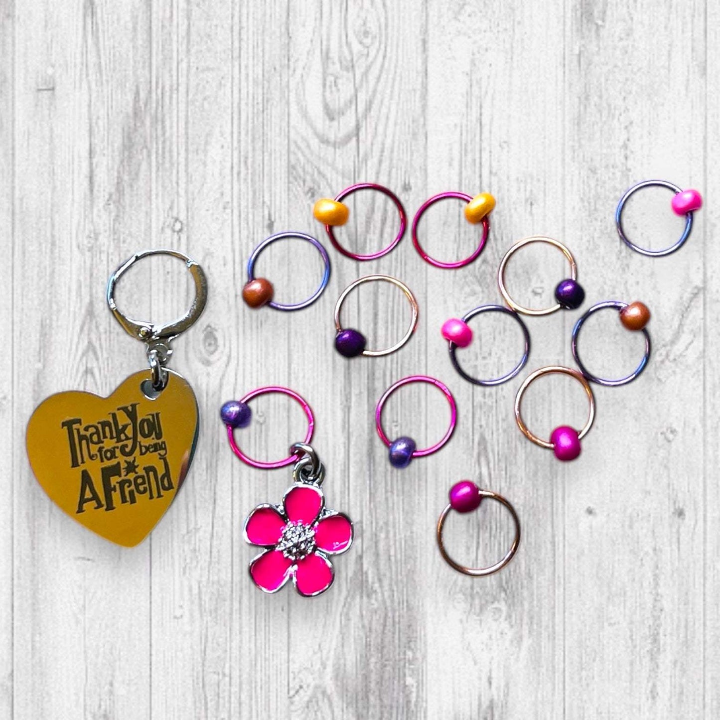 Thank You For Being A Colorful Friend Progress and Stitch Markers