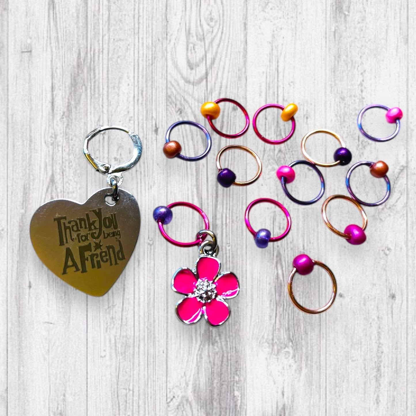 Thank You For Being A Colorful Friend Progress and Stitch Markers