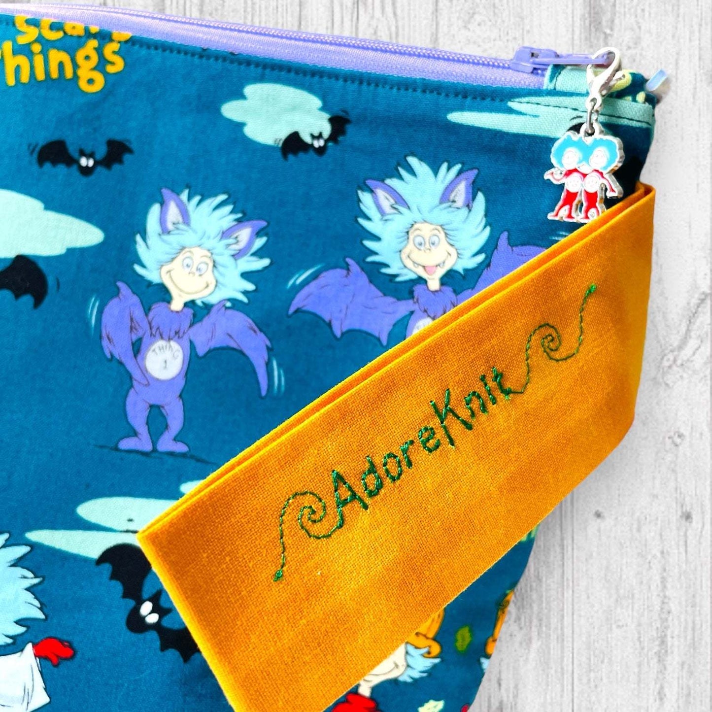 Dr. Seuss Things Project BagAdoreKnitDr. Seuss Things Project Bag! Part of our 2024 Dr. Seuss inspired collection, this is the first of two project bag designs available. Check out the other bag and alSeuss Things Project Bag