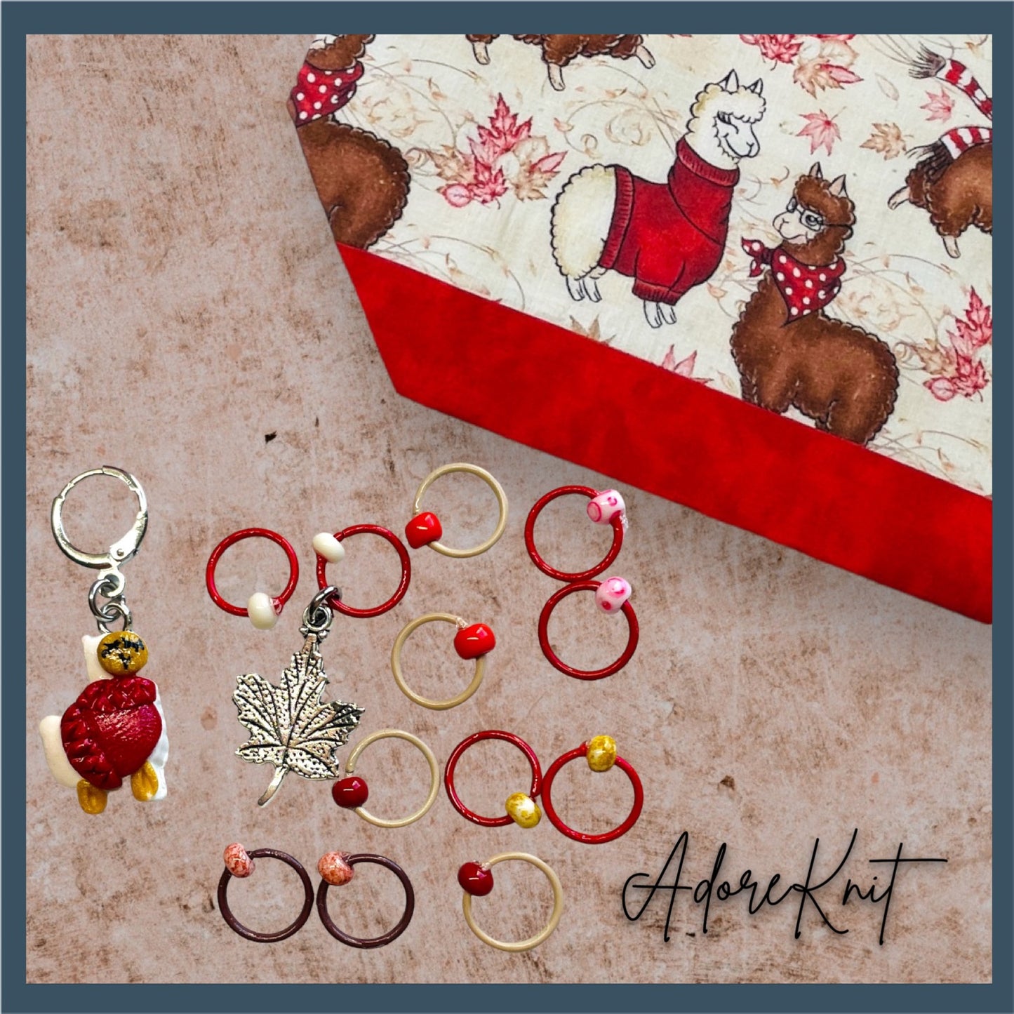 Alpacas in Scarves or Sweaters Progress and Stitch Markers - AdoreKnit