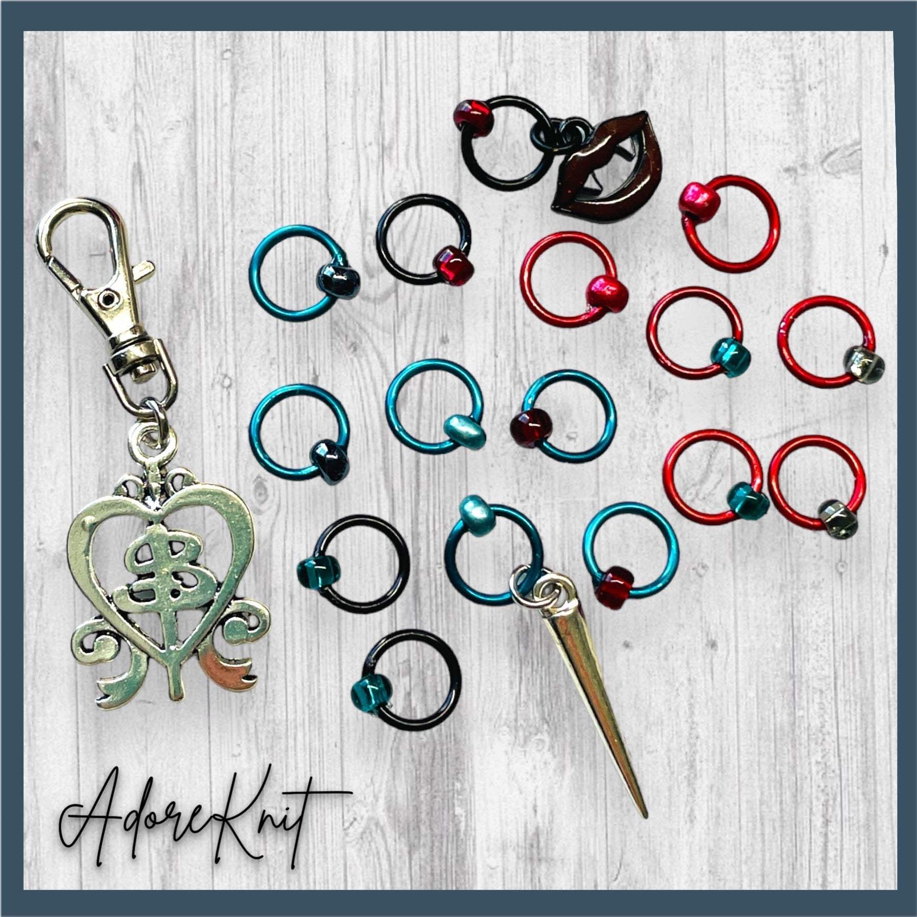 Vampire Slayer Progress and Stitch Markers - AdoreKnit