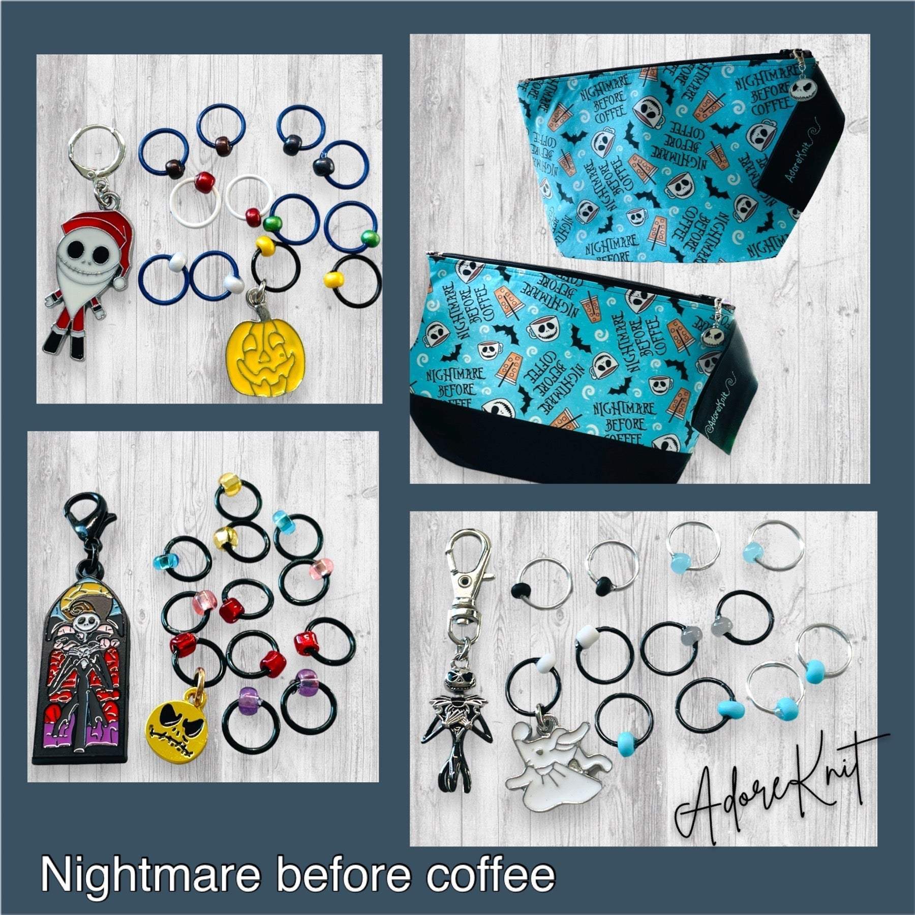 This is Halloween Progress and stitch markers - AdoreKnit