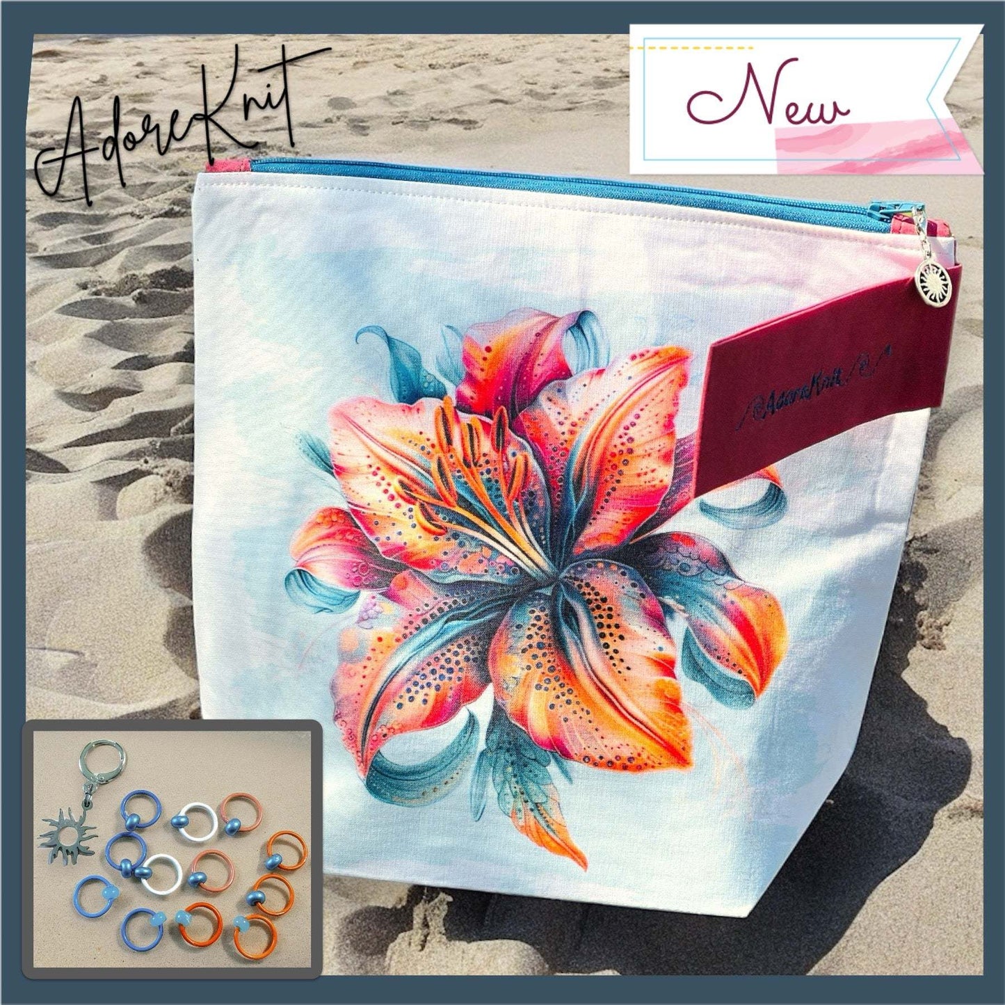 Stargazer Lily Project Bag - AdoreKnit