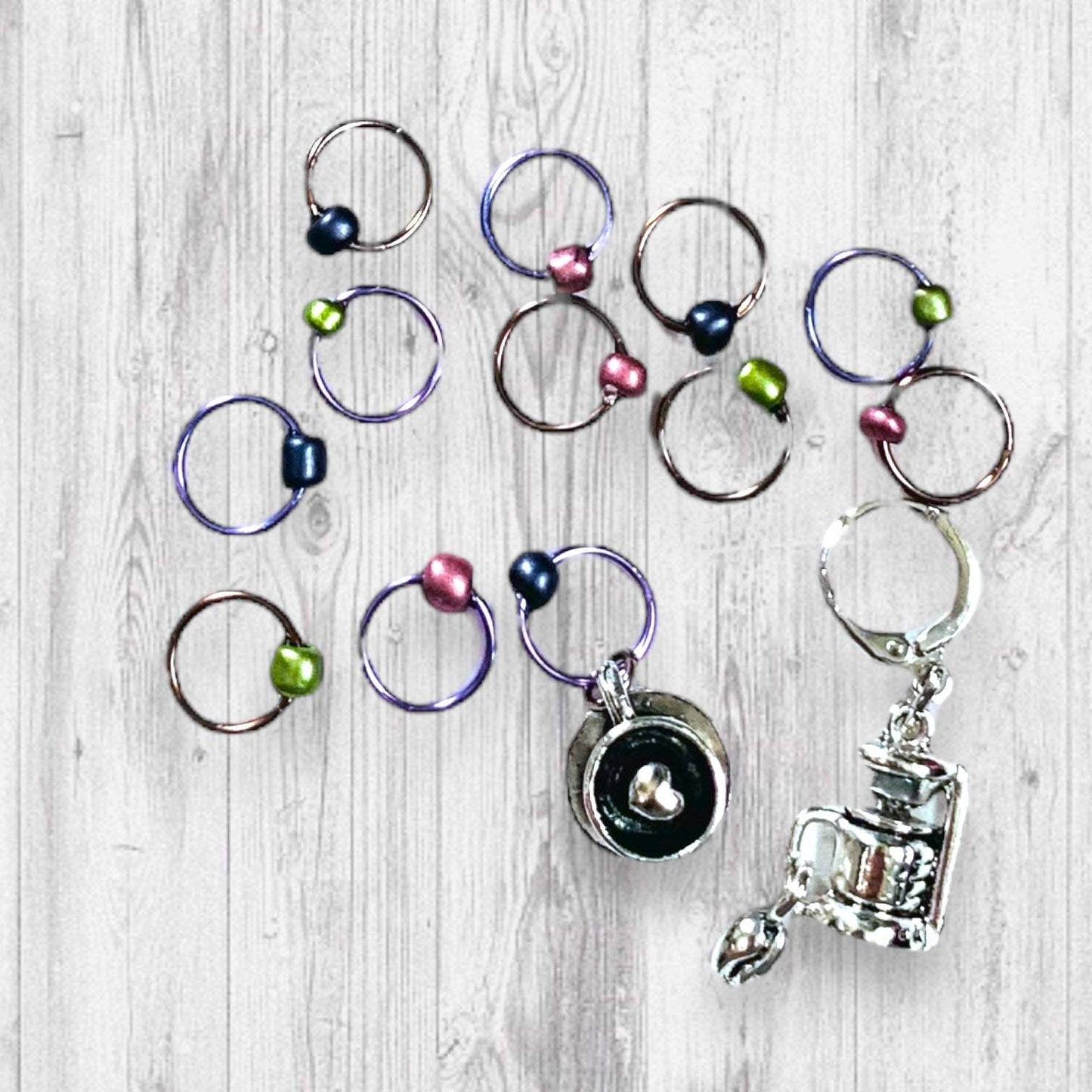 Perky Potion Bean Machine Progress and Stitch Markers