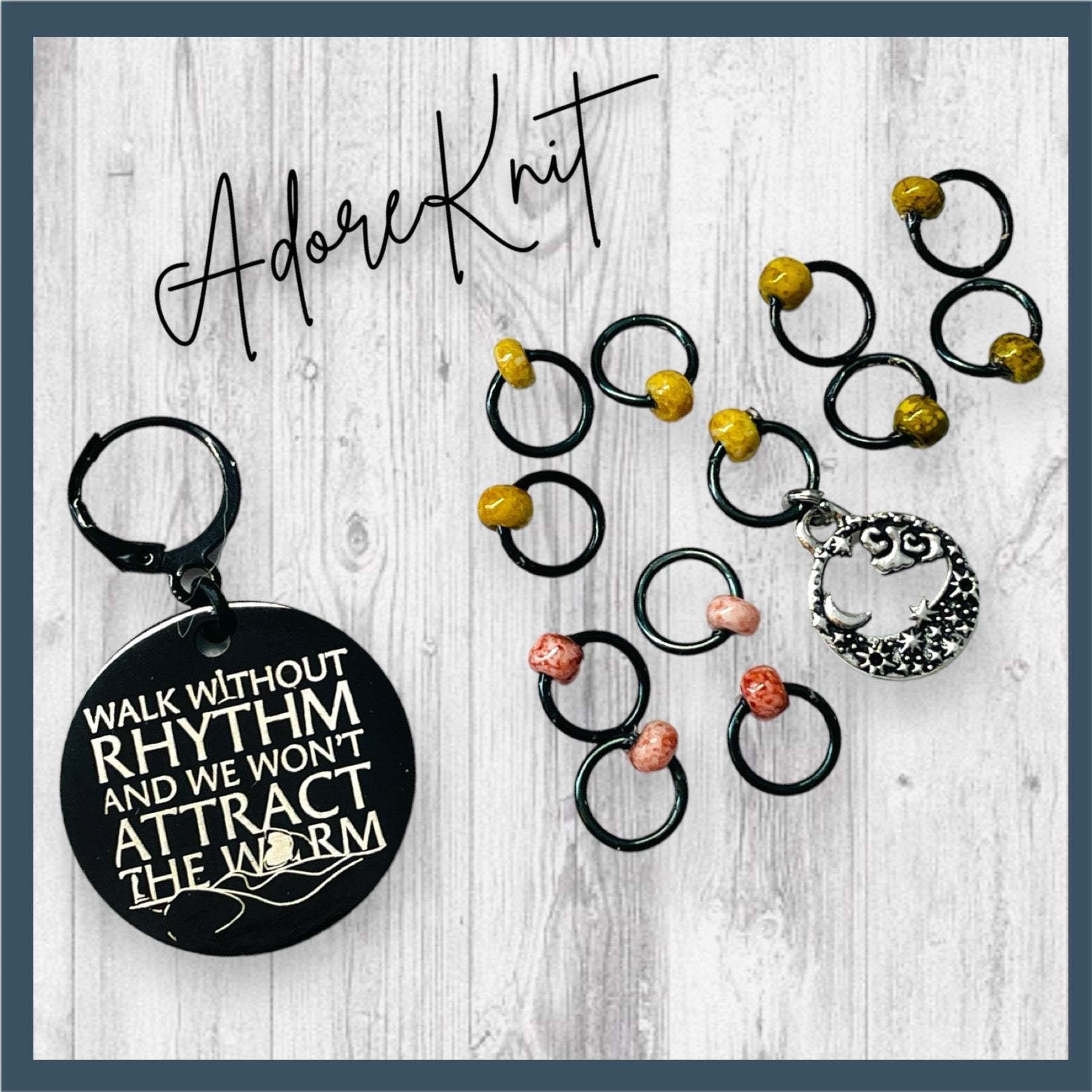 Walk Without Rhythm Progress and Stitch Markers - AdoreKnit