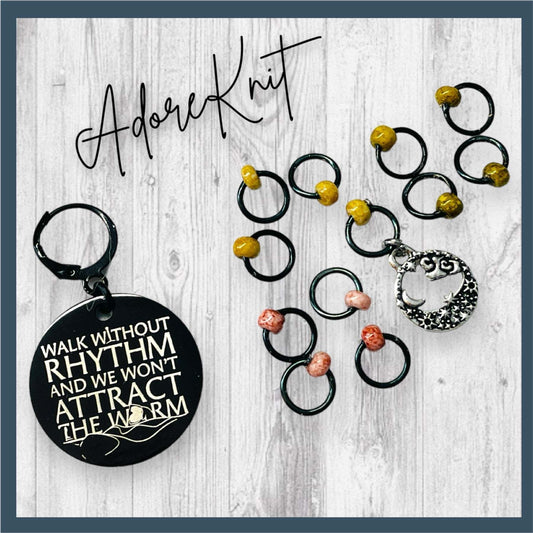 Walk Without Rhythm Progress and Stitch Markers - AdoreKnit