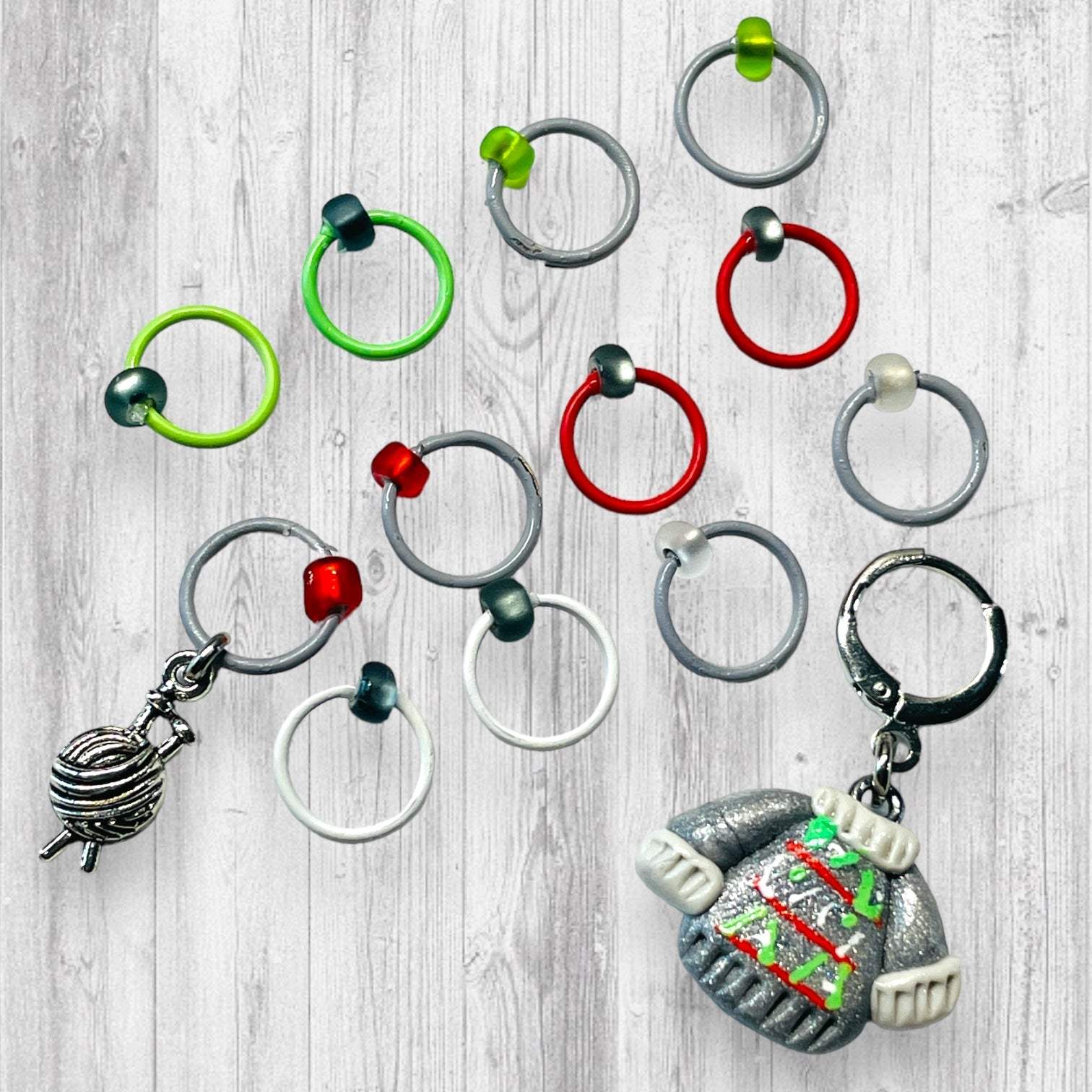 Colorwork Sweater Progress and Stitch Markers Christmas Yarn - AdoreKnit