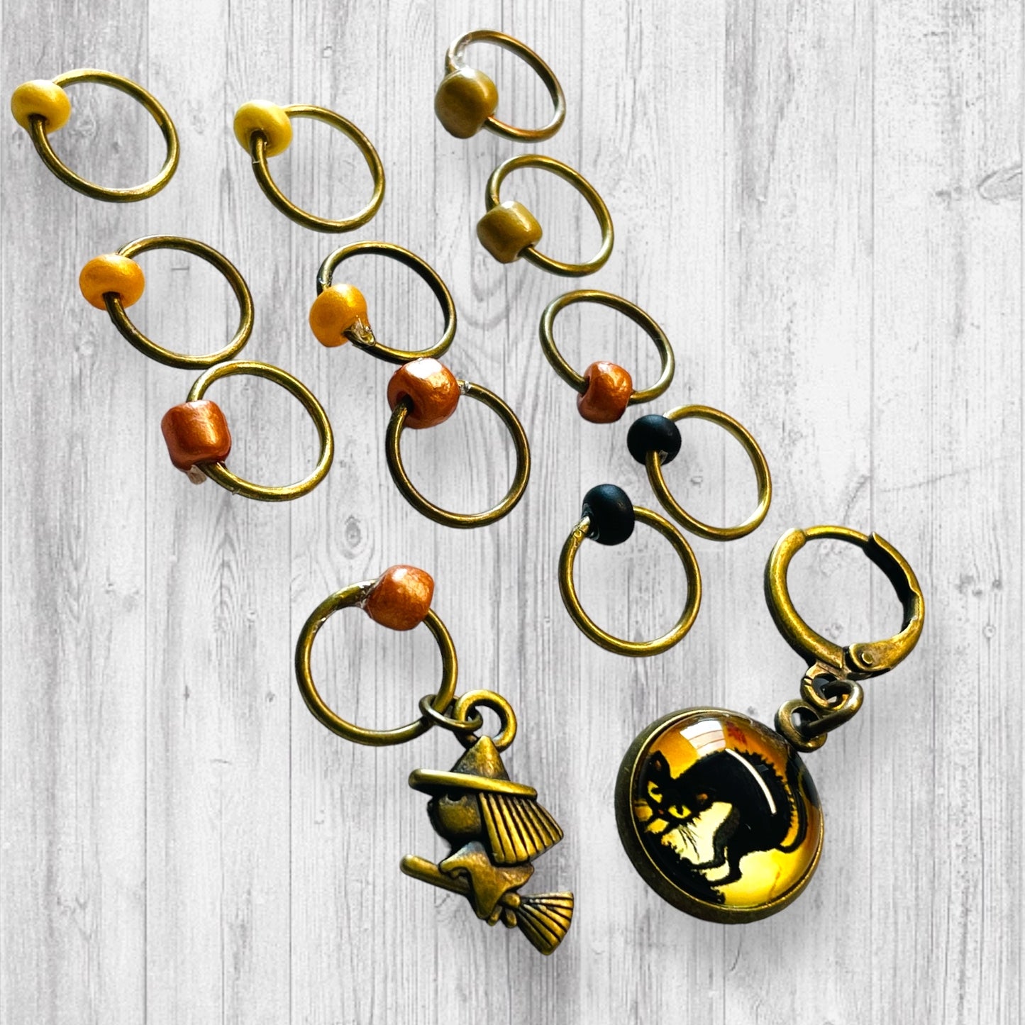 Littlest Witch and Cat Progress and Stitch Markers - AdoreKnit