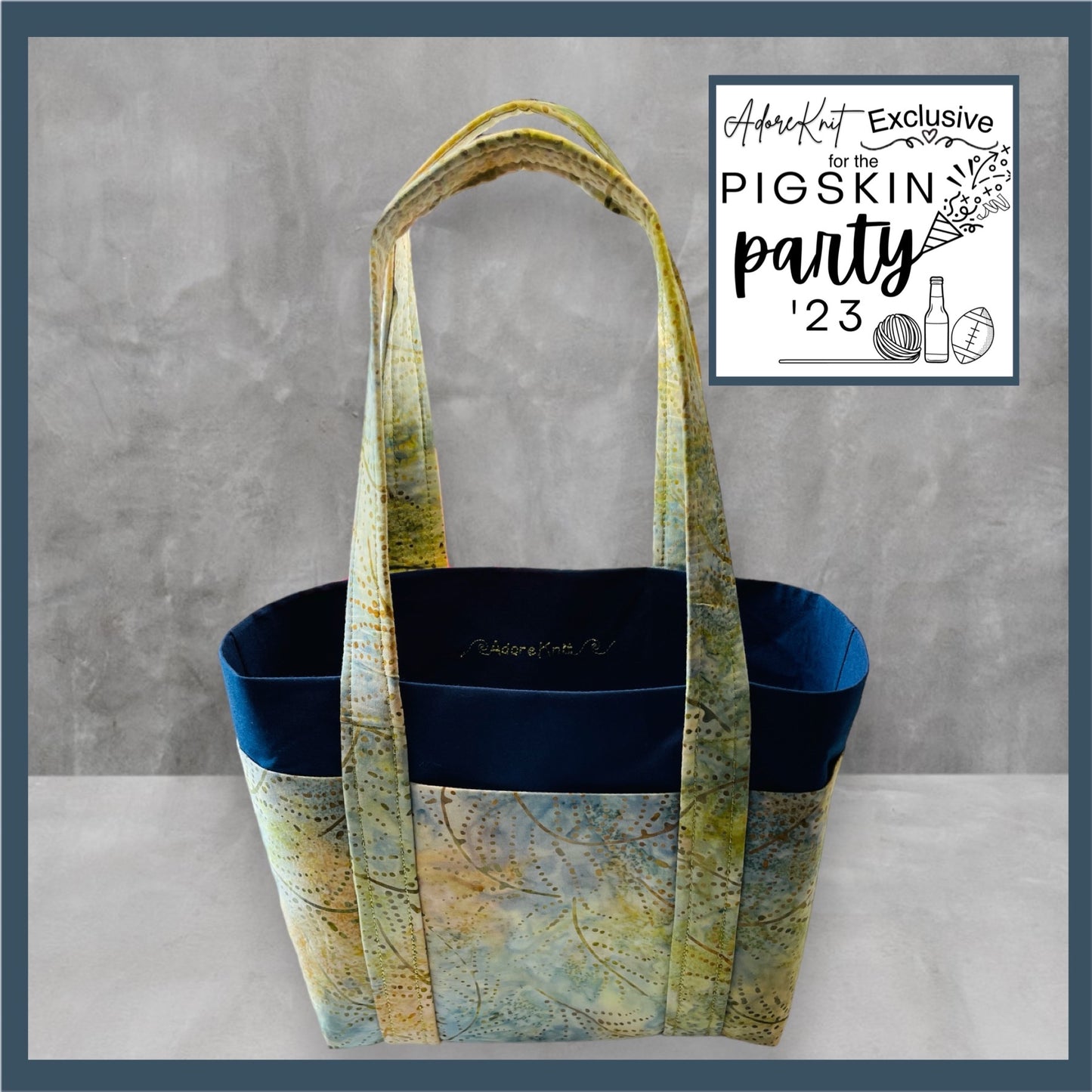 2023 Pigskin Party Fall Wheat Harvest Project Bag -Black Autumnal - AdoreKnit