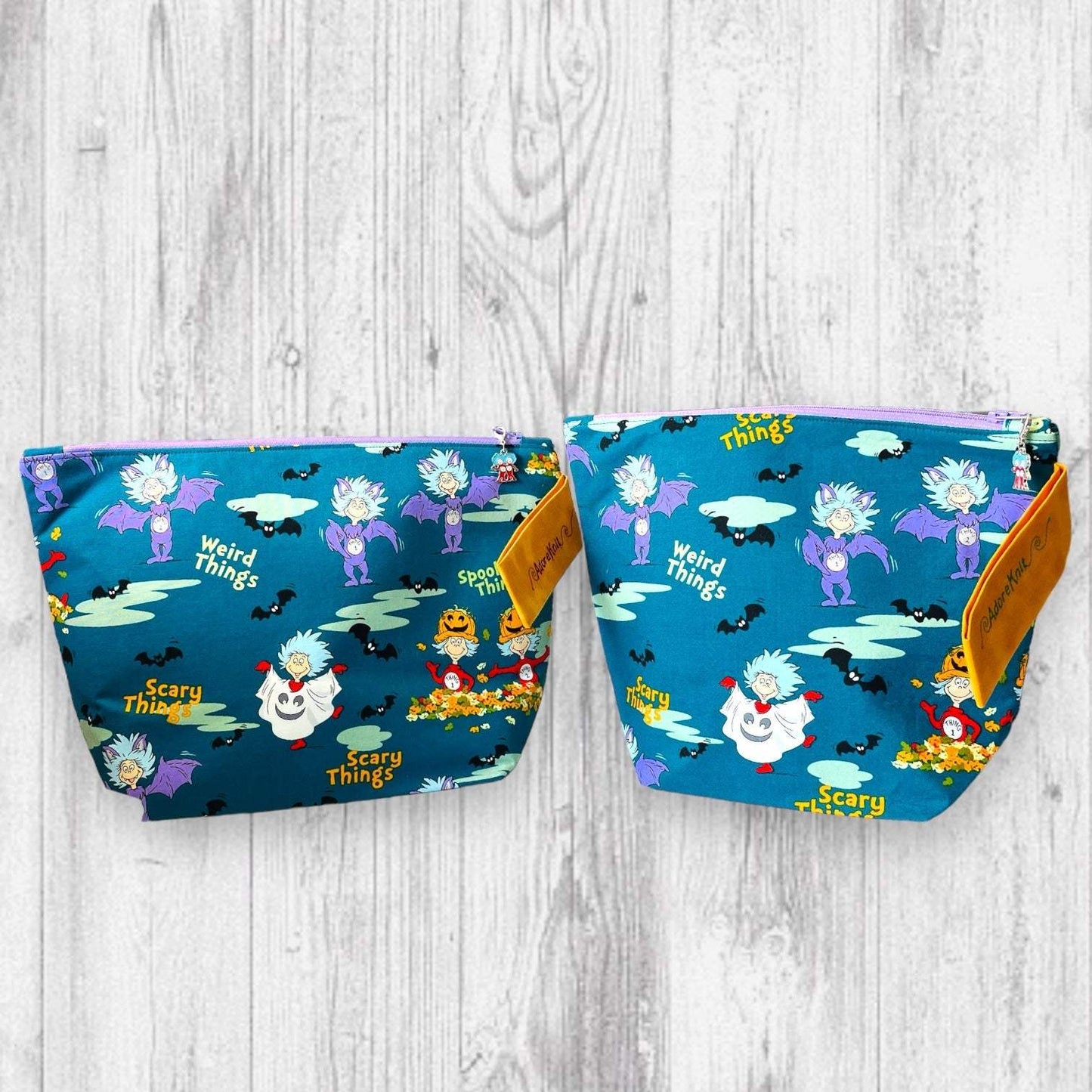 Dr. Seuss Things Project BagAdoreKnitDr. Seuss Things Project Bag! Part of our 2024 Dr. Seuss inspired collection, this is the first of two project bag designs available. Check out the other bag and alSeuss Things Project Bag