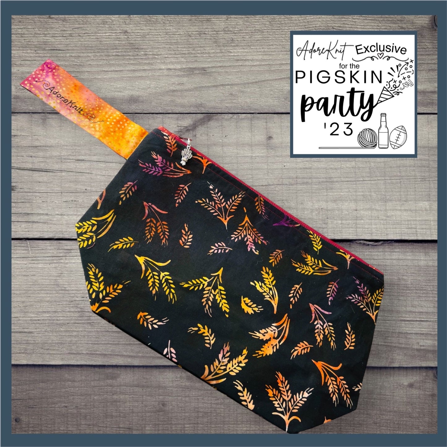 2023 Pigskin Party Fall Wheat Harvest Project Bag - AdoreKnit