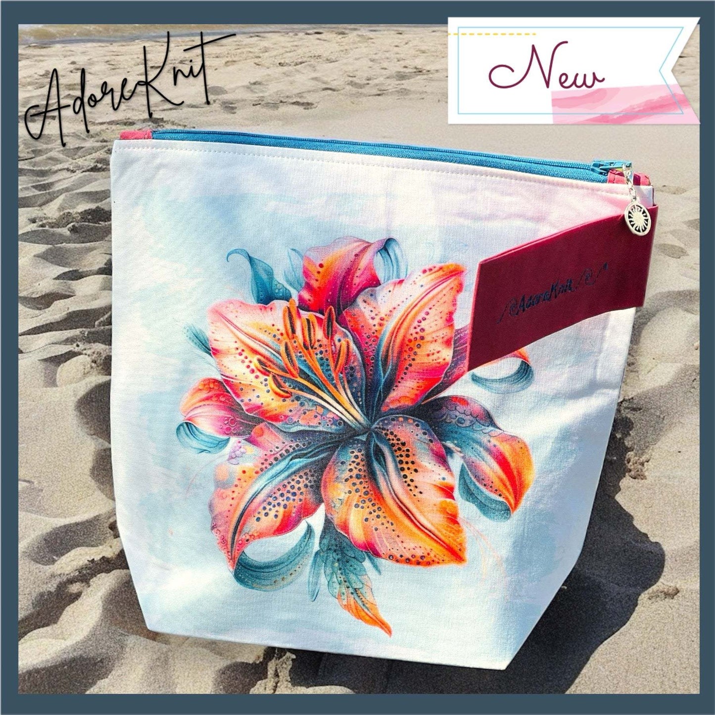 Stargazer Lily Project Bag - AdoreKnit