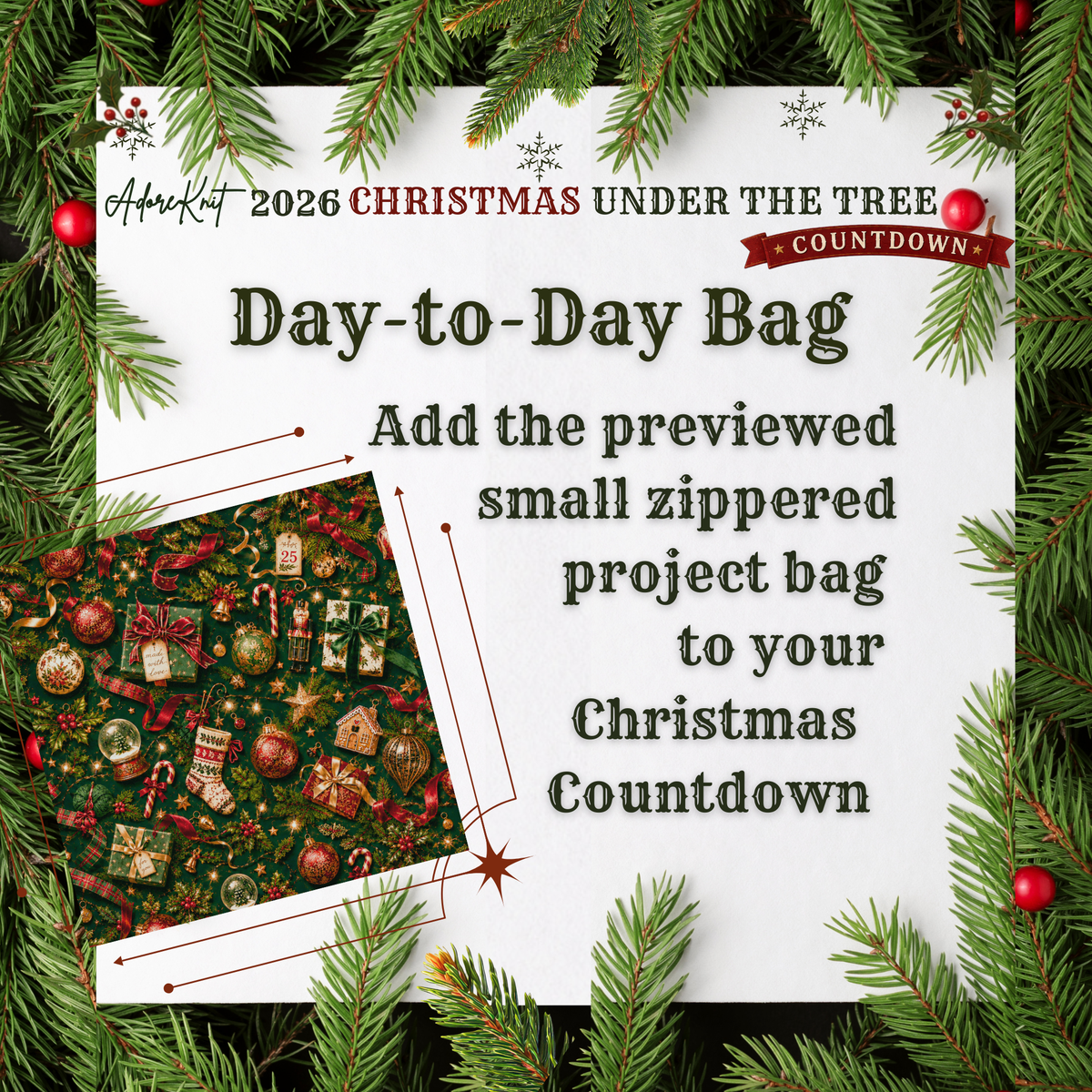 2026 Christmas Under the Tree Countdown | Christmas Stitch Marker Advent | AdoreKnit