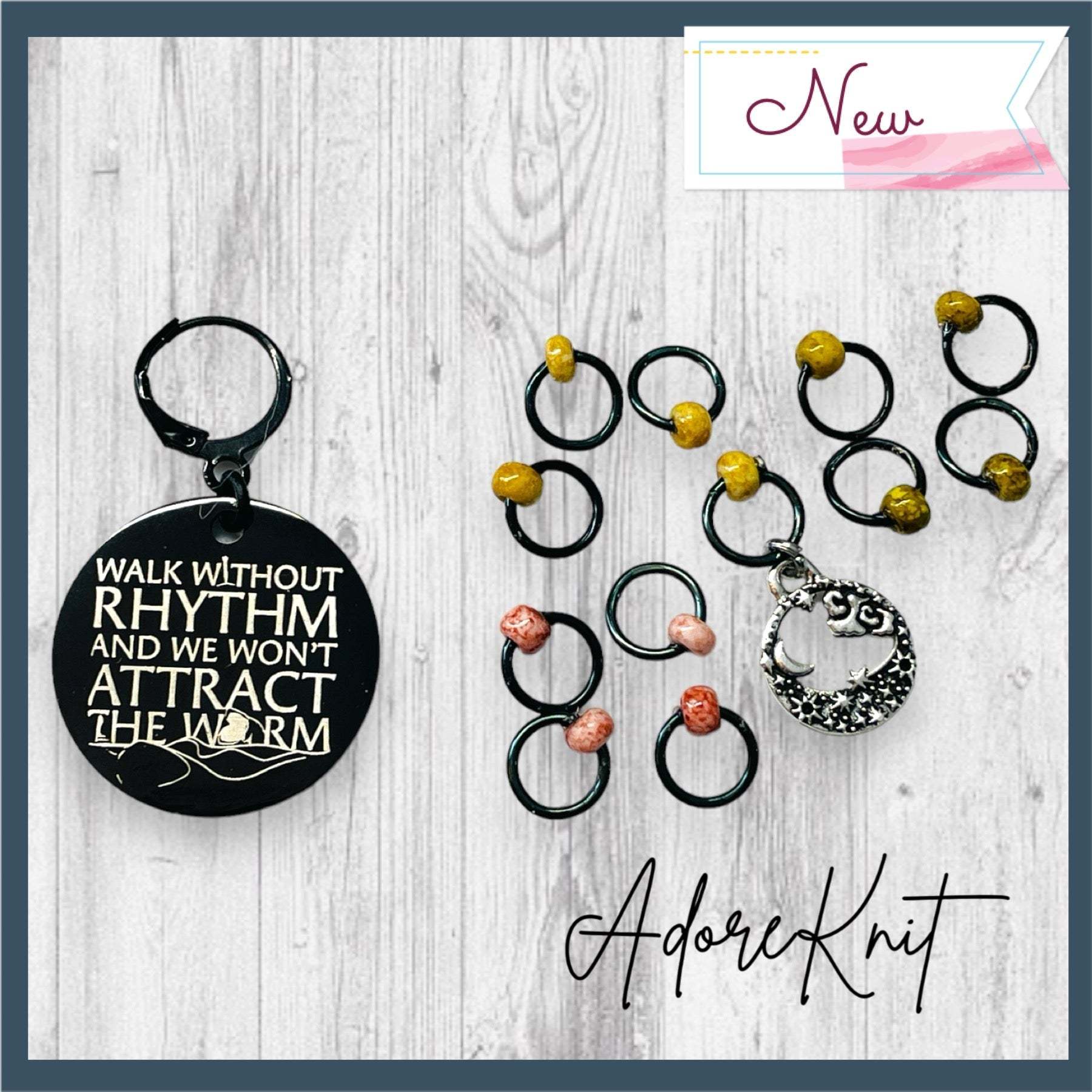 Walk Without Rhythm Progress and Stitch Markers - AdoreKnit