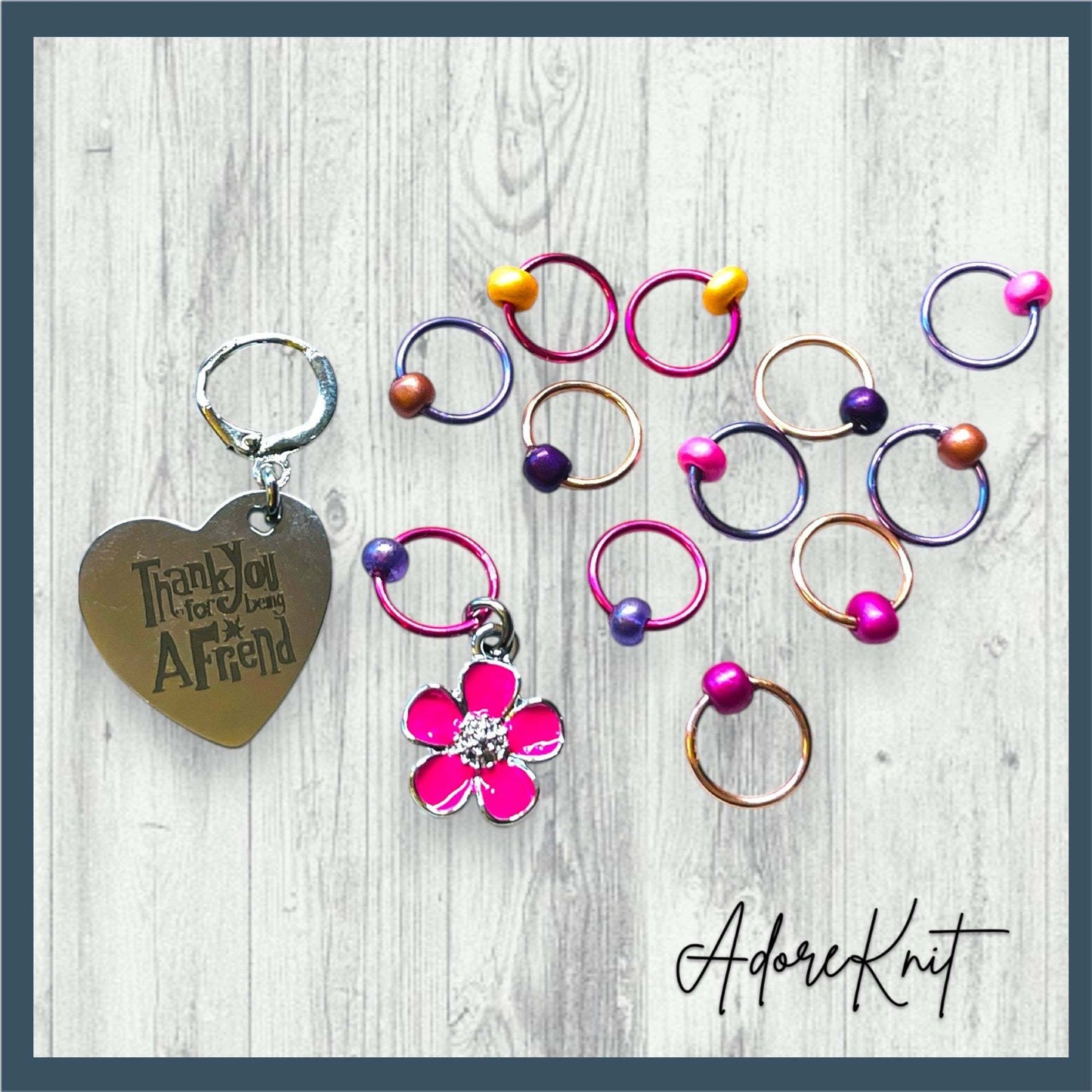 Thank You For Being A Colorful Friend Progress and Stitch Markers