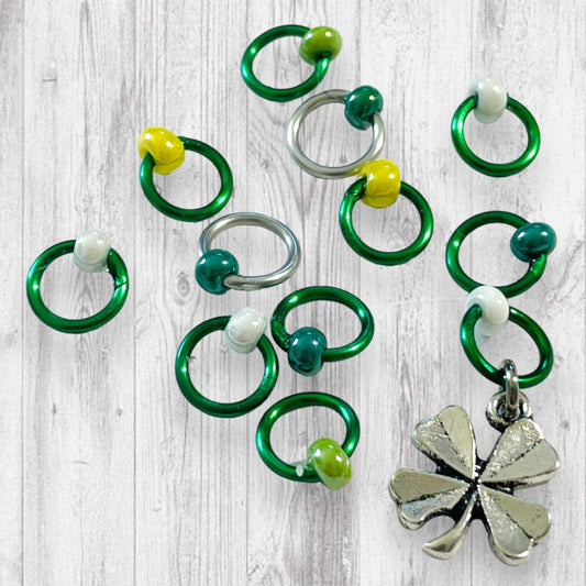 St. Patrick's Day Beer Pressure Progress and Stitch Markers - AdoreKnit